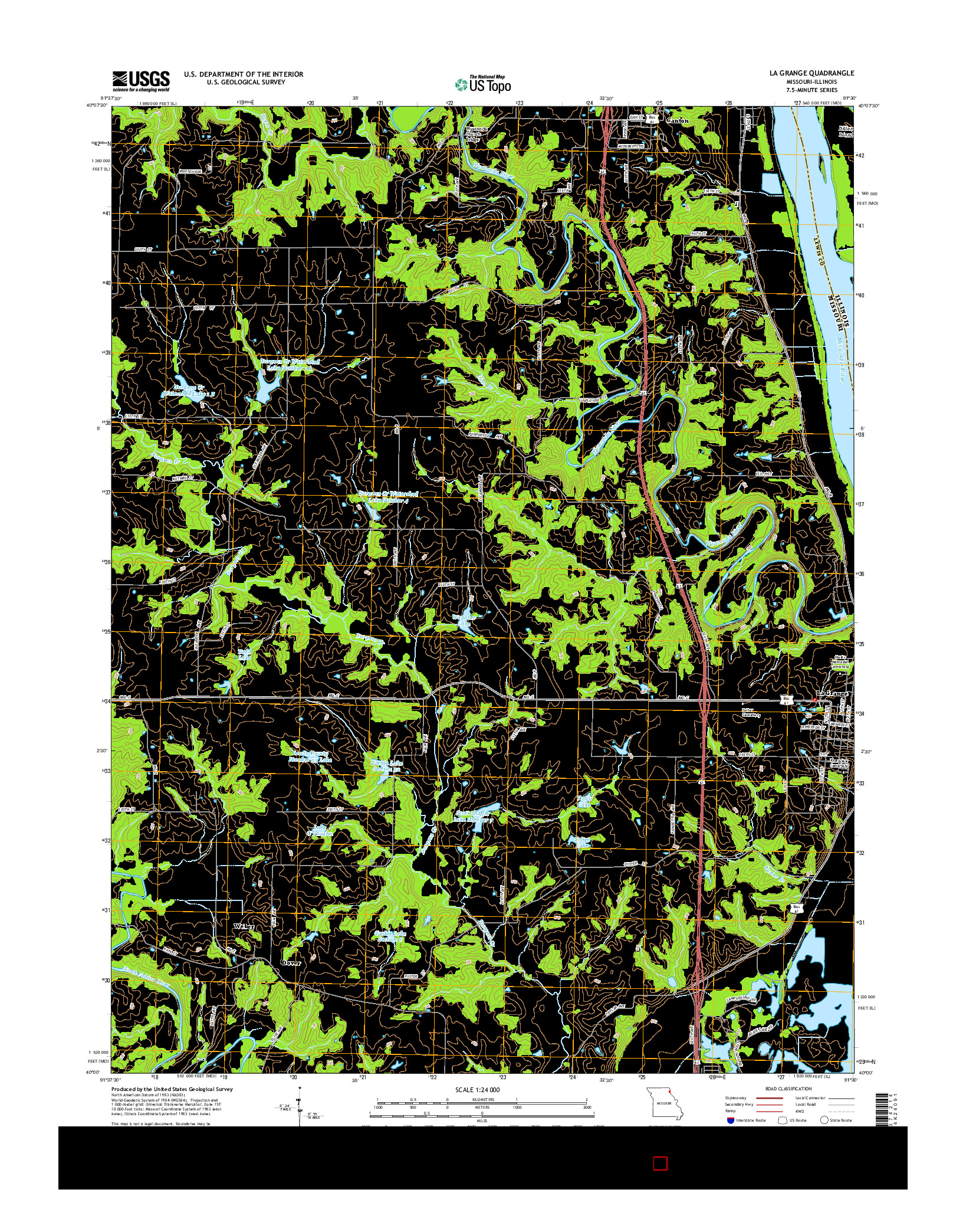 USGS US TOPO 7.5-MINUTE MAP FOR LA GRANGE, MO-IL 2015