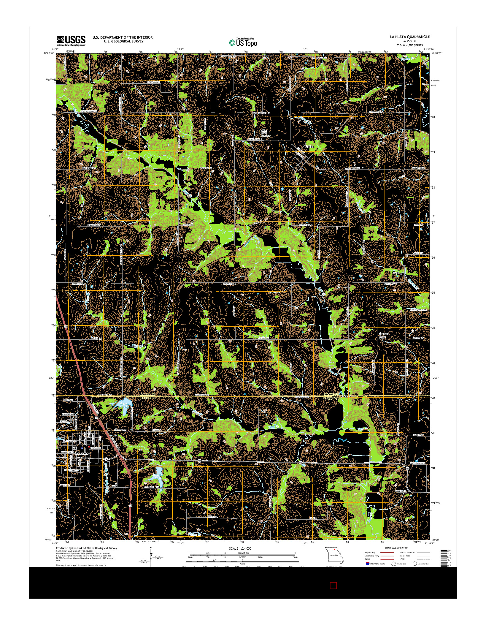USGS US TOPO 7.5-MINUTE MAP FOR LA PLATA, MO 2015