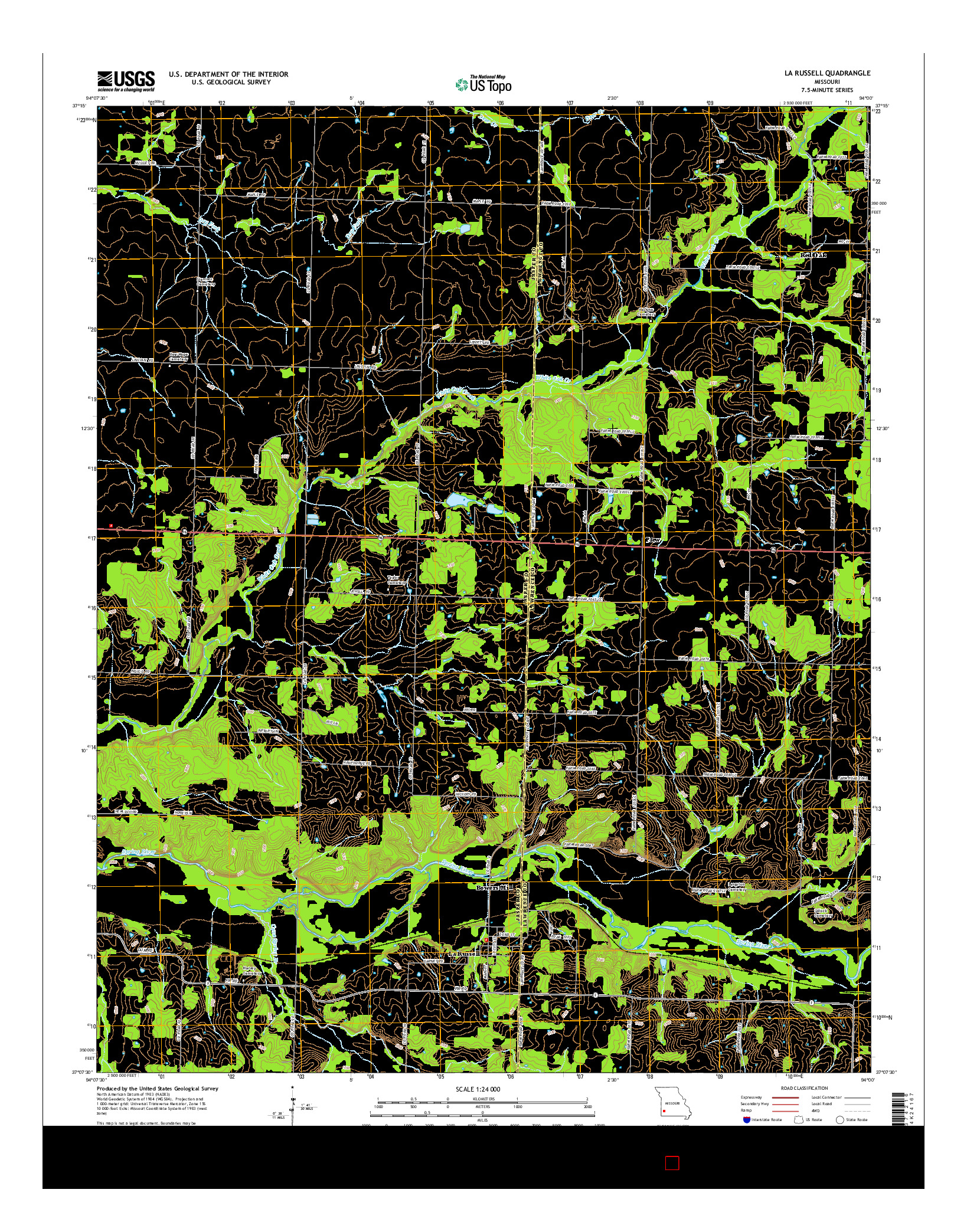 USGS US TOPO 7.5-MINUTE MAP FOR LA RUSSELL, MO 2015