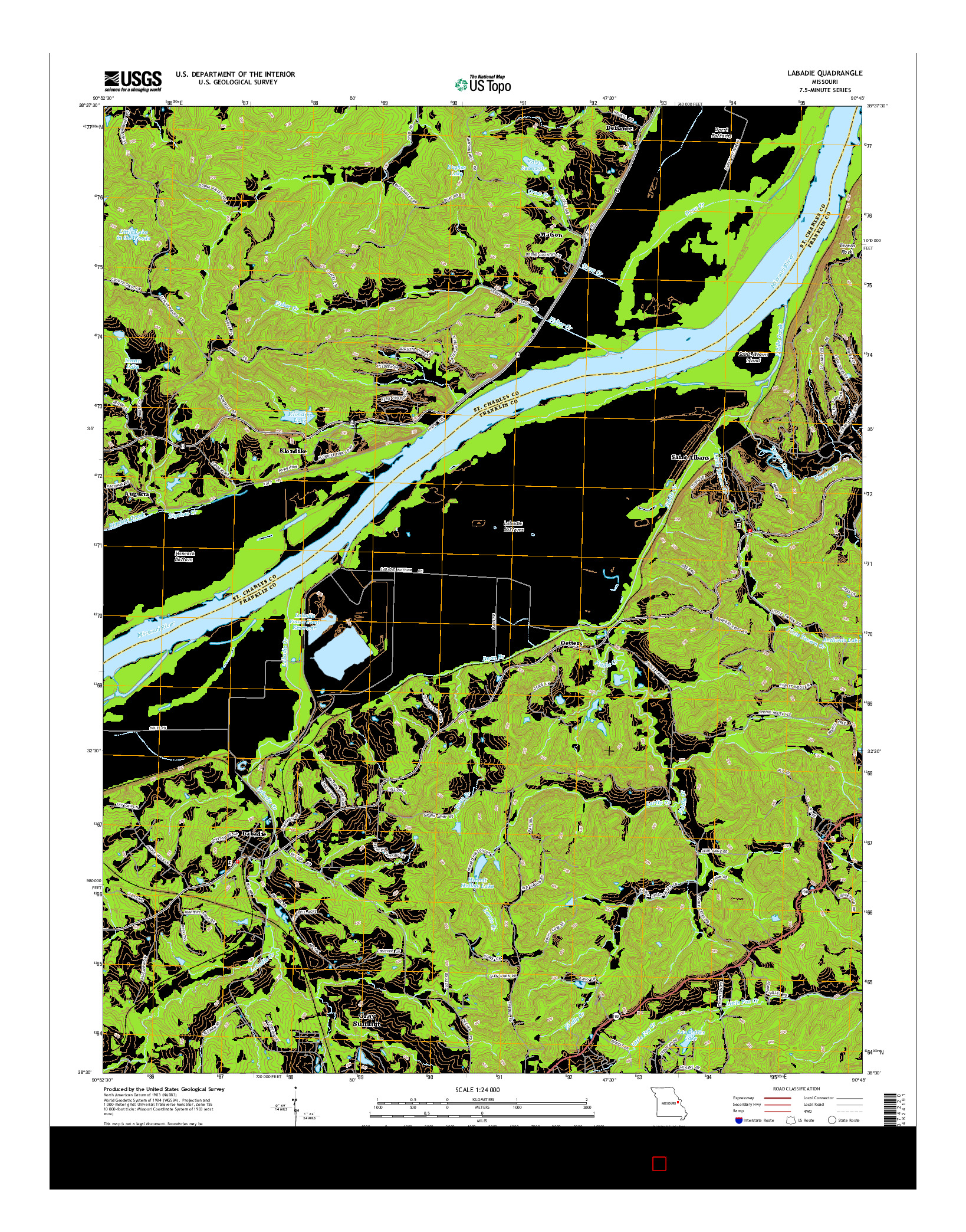 USGS US TOPO 7.5-MINUTE MAP FOR LABADIE, MO 2015