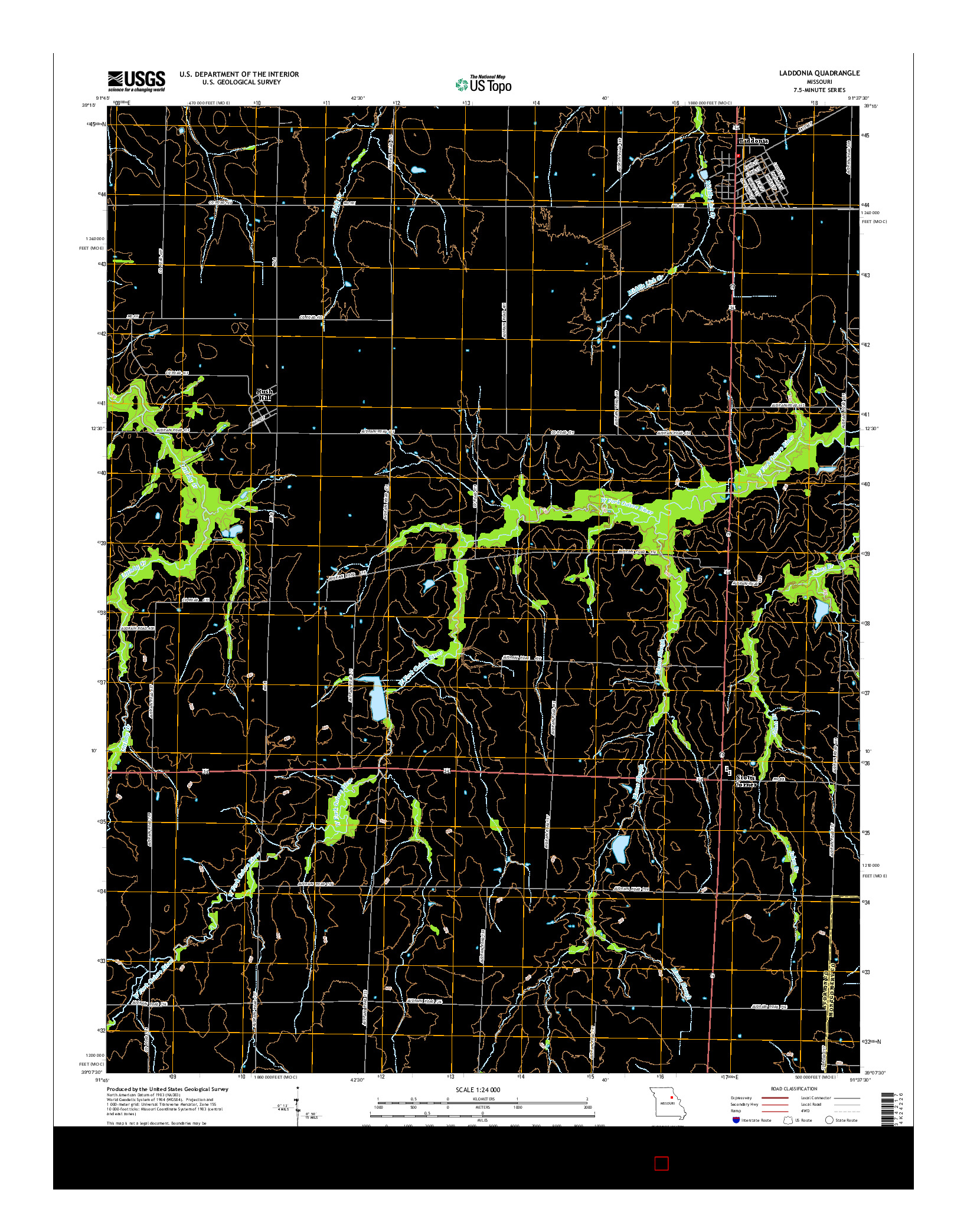 USGS US TOPO 7.5-MINUTE MAP FOR LADDONIA, MO 2015