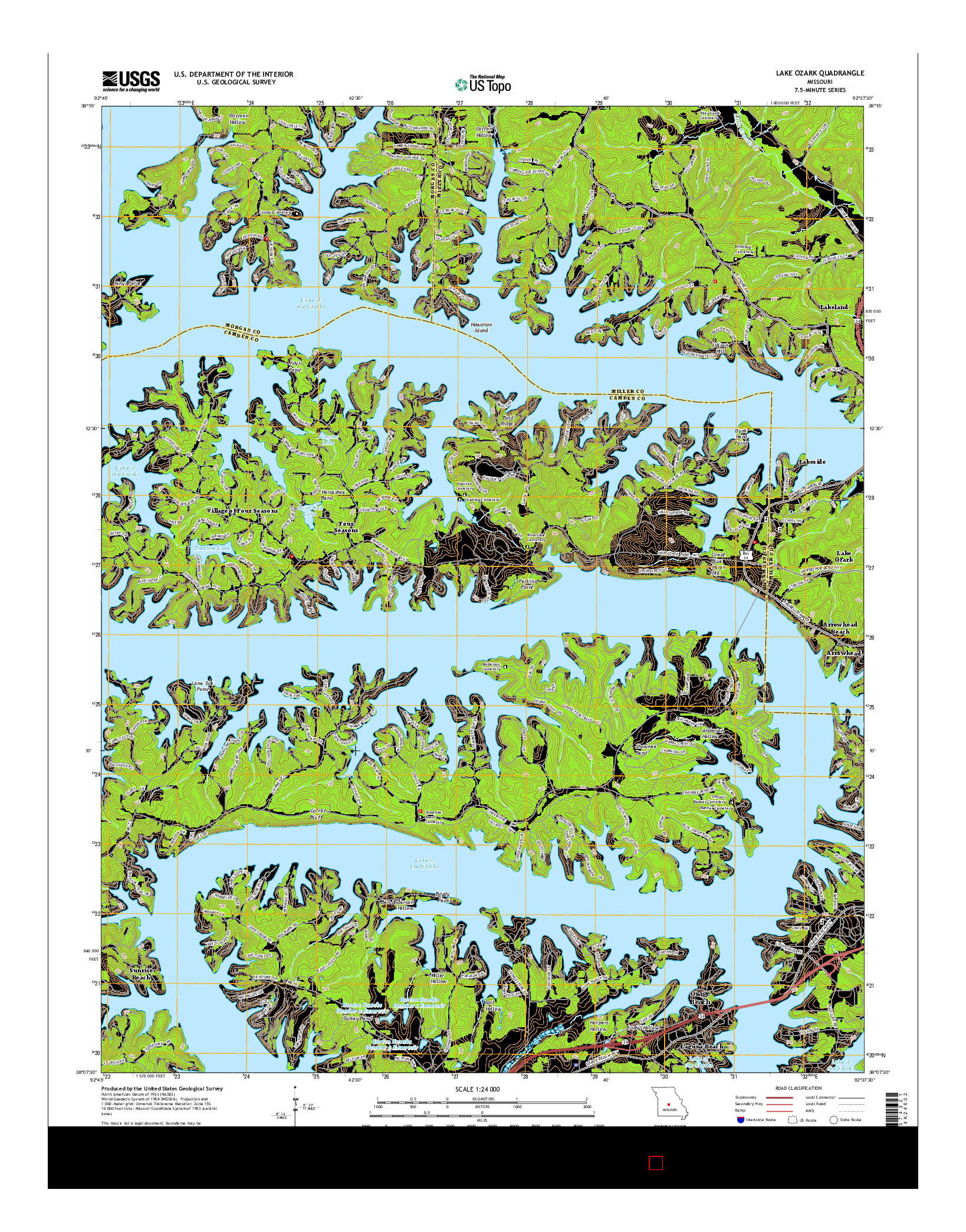 USGS US TOPO 7.5-MINUTE MAP FOR LAKE OZARK, MO 2015