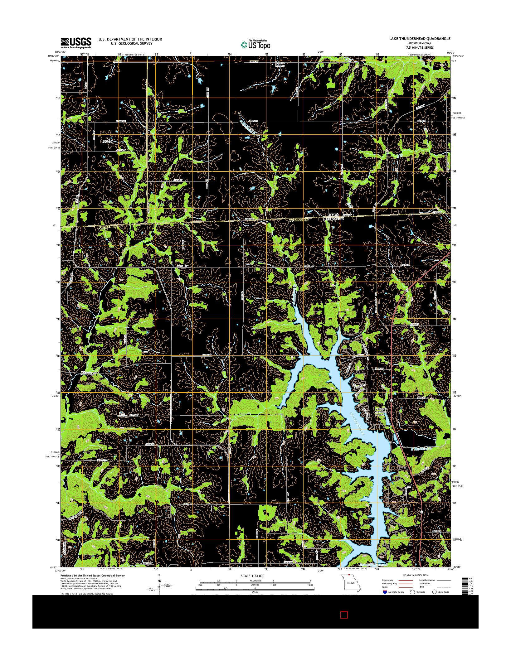 USGS US TOPO 7.5-MINUTE MAP FOR LAKE THUNDERHEAD, MO-IA 2015