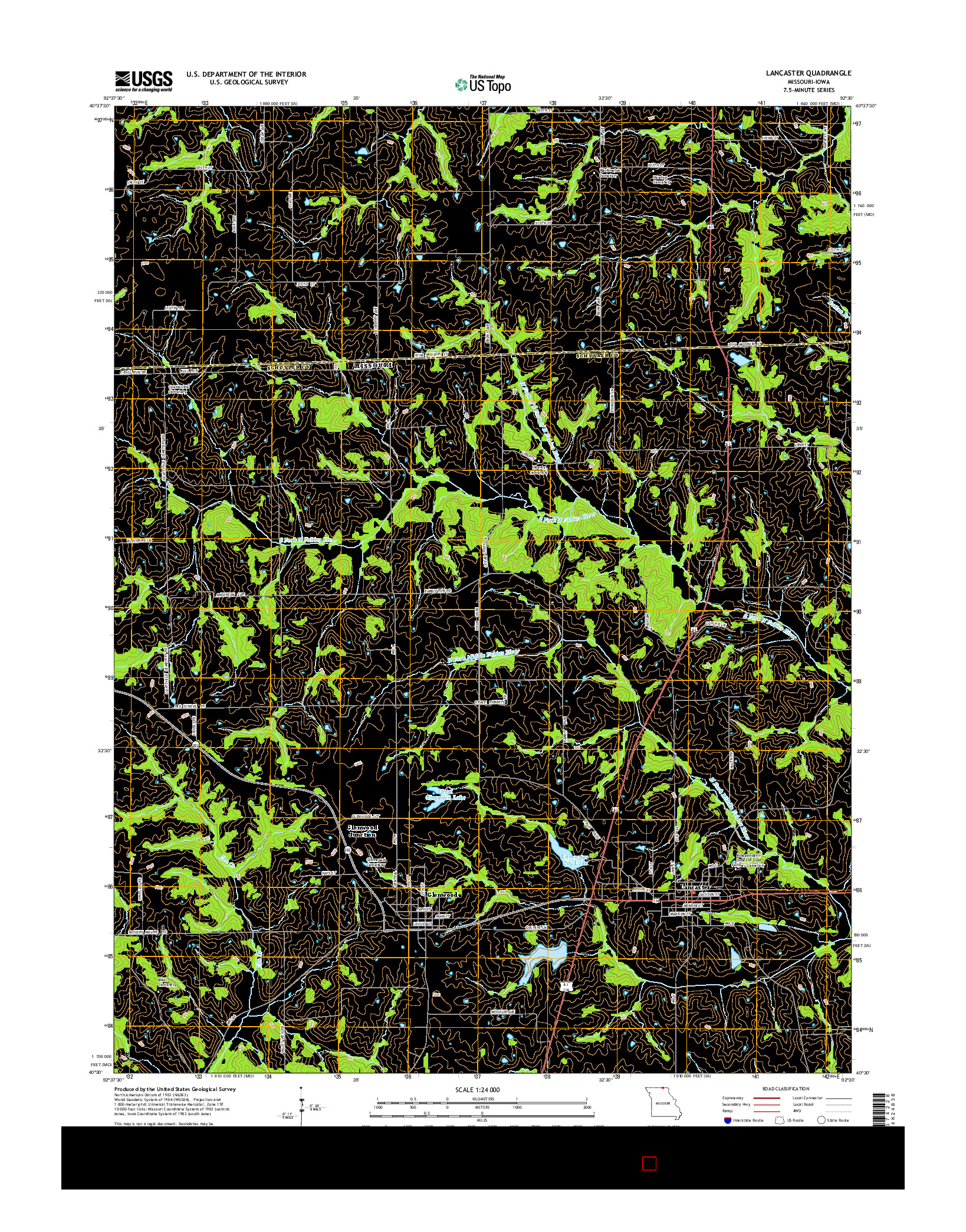 USGS US TOPO 7.5-MINUTE MAP FOR LANCASTER, MO-IA 2015