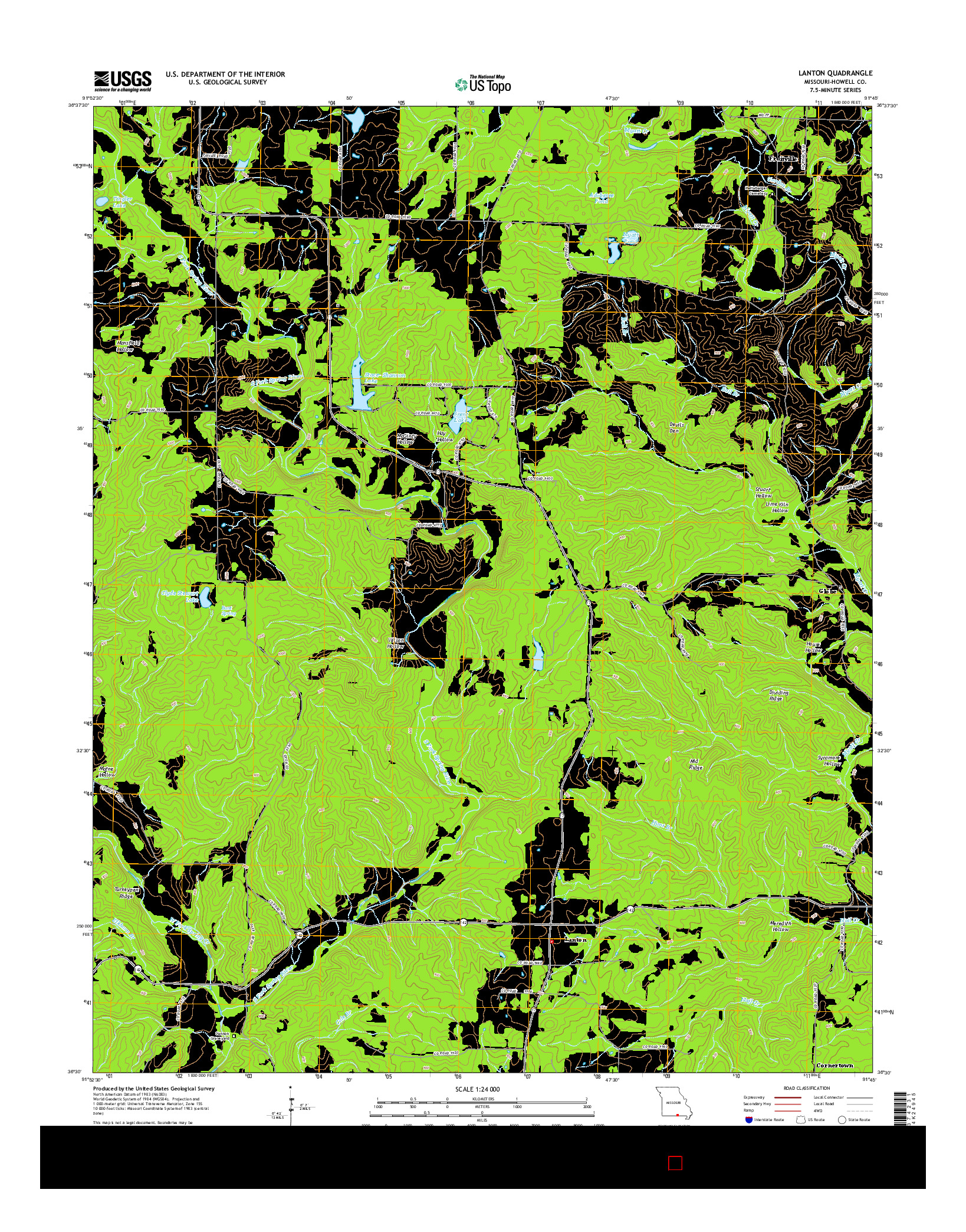 USGS US TOPO 7.5-MINUTE MAP FOR LANTON, MO 2015