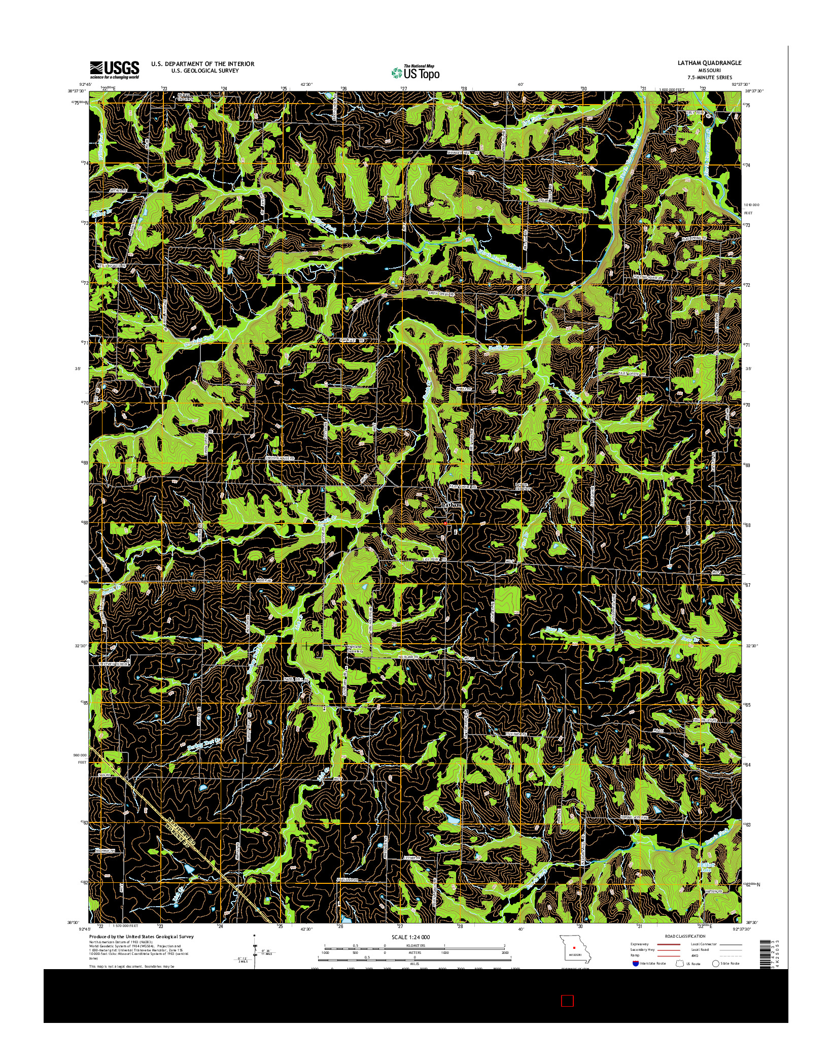 USGS US TOPO 7.5-MINUTE MAP FOR LATHAM, MO 2015