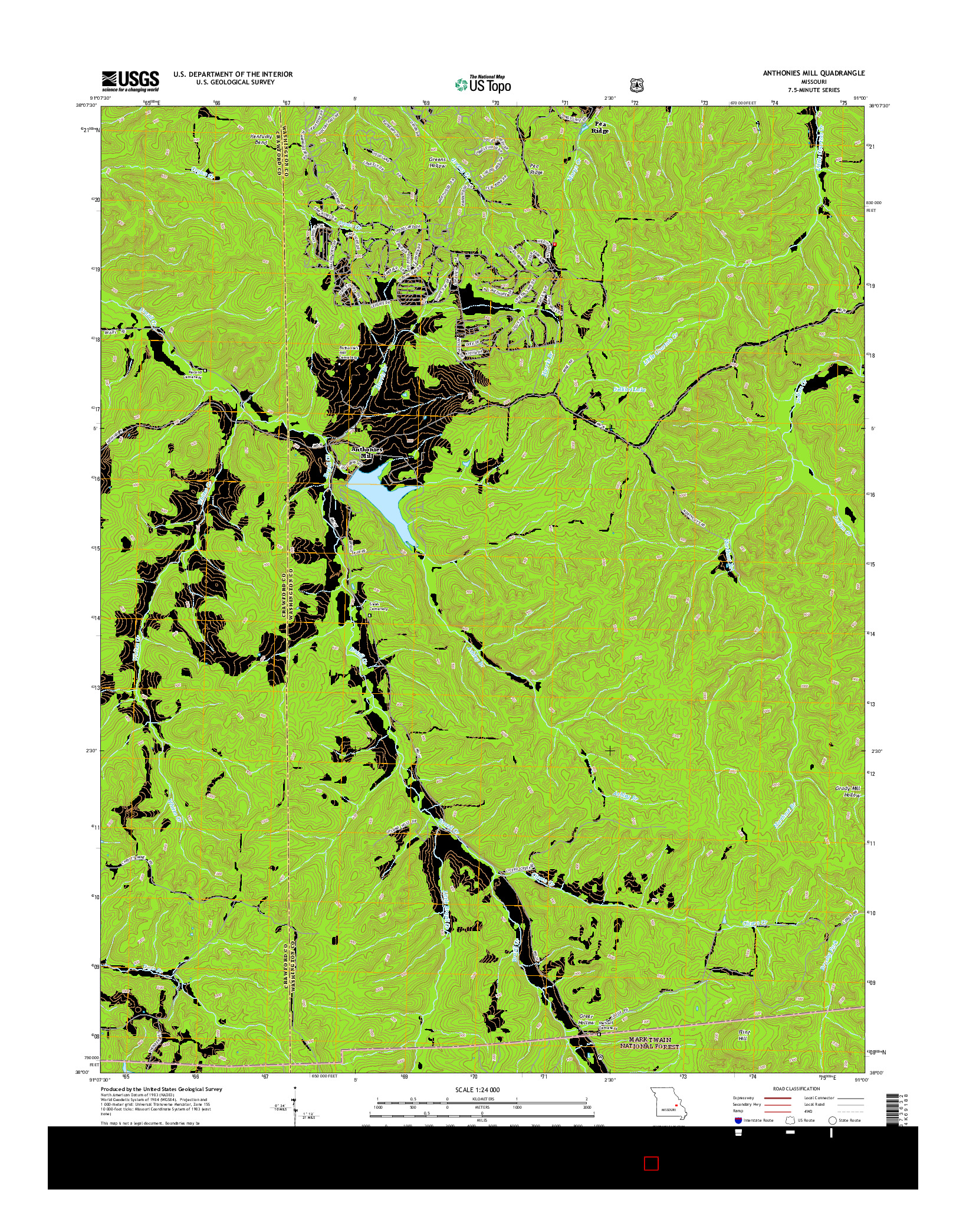 USGS US TOPO 7.5-MINUTE MAP FOR ANTHONIES MILL, MO 2015