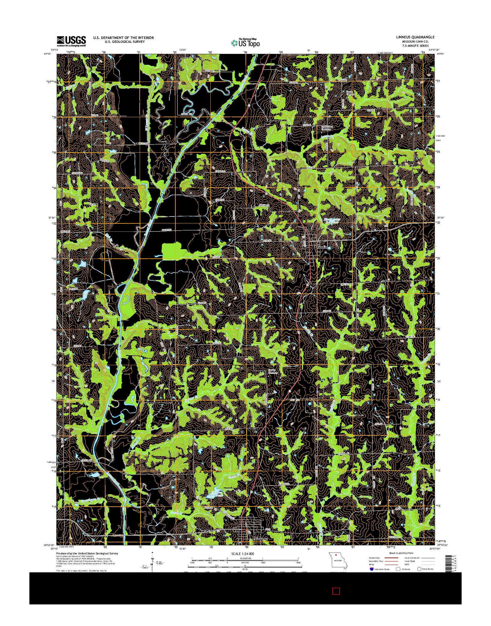 USGS US TOPO 7.5-MINUTE MAP FOR LINNEUS, MO 2015