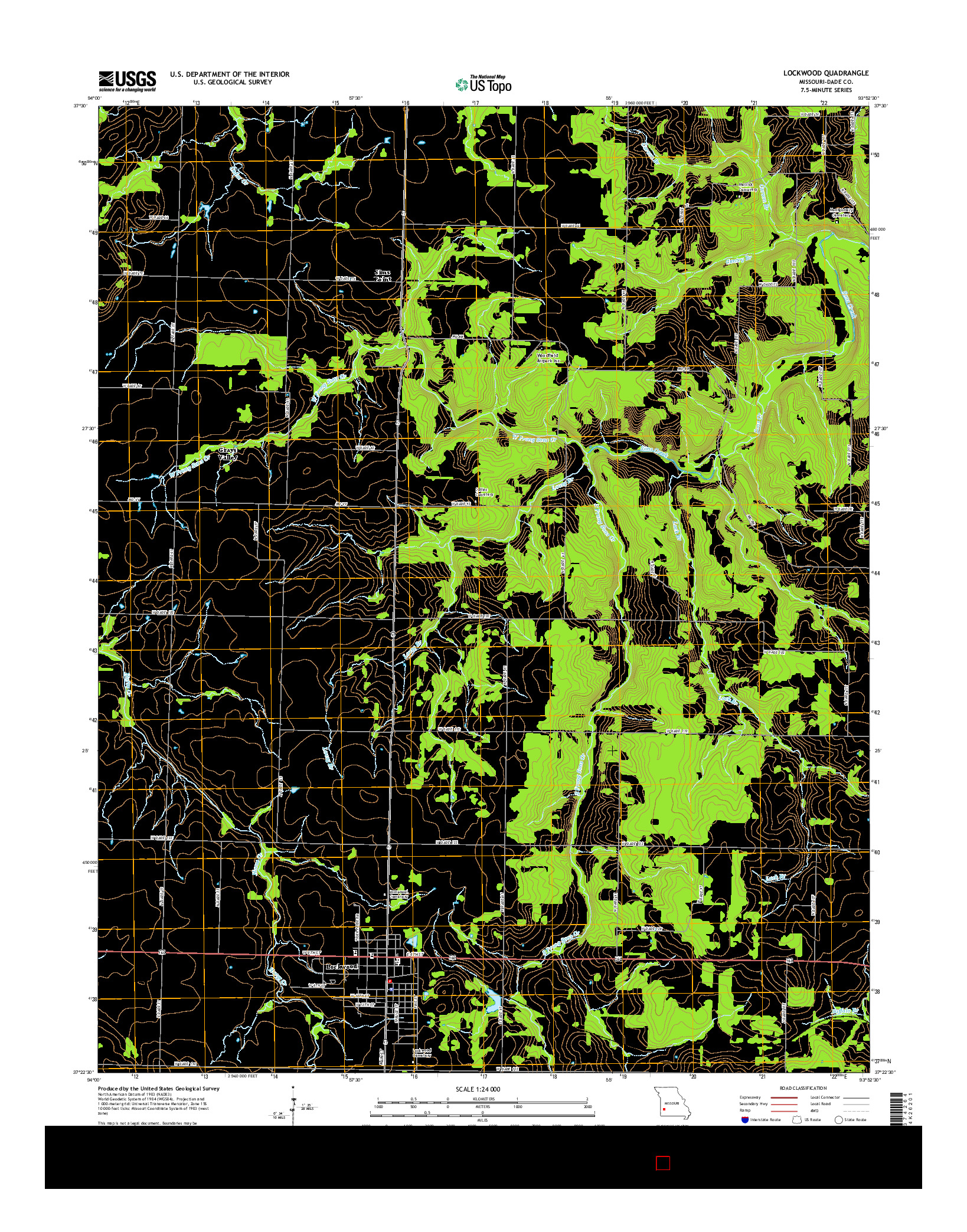 USGS US TOPO 7.5-MINUTE MAP FOR LOCKWOOD, MO 2015