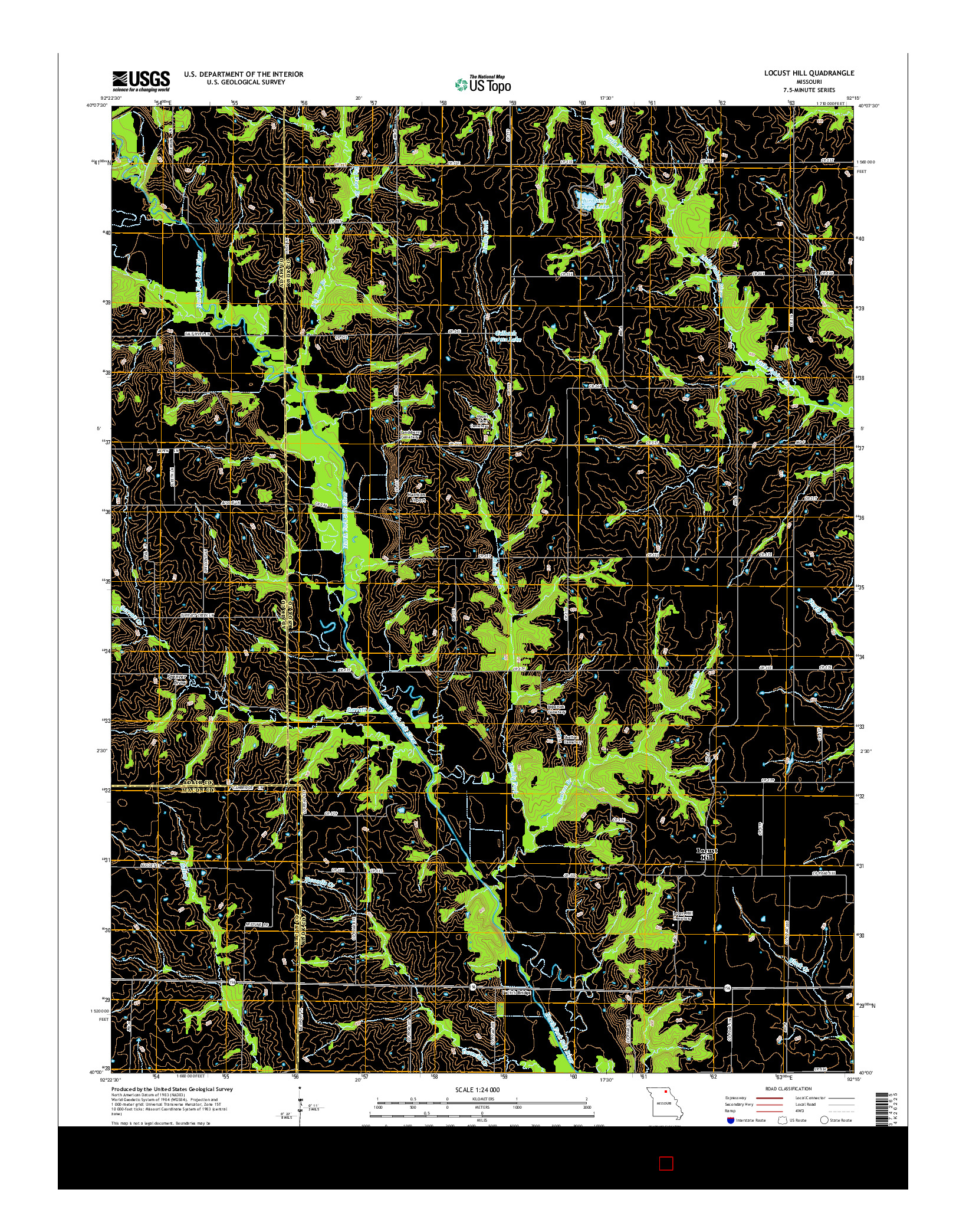 USGS US TOPO 7.5-MINUTE MAP FOR LOCUST HILL, MO 2015