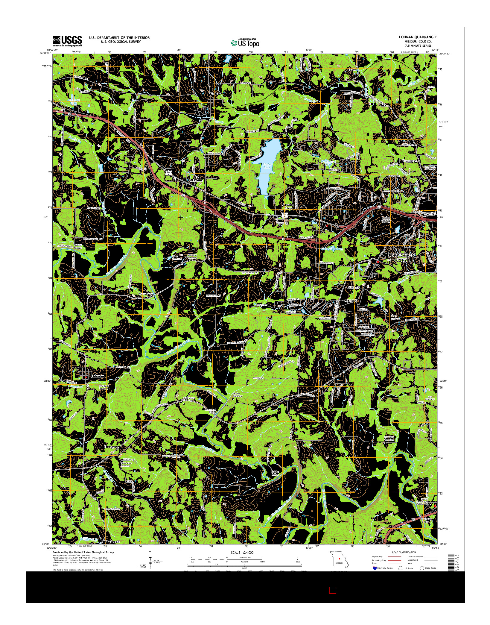 USGS US TOPO 7.5-MINUTE MAP FOR LOHMAN, MO 2015
