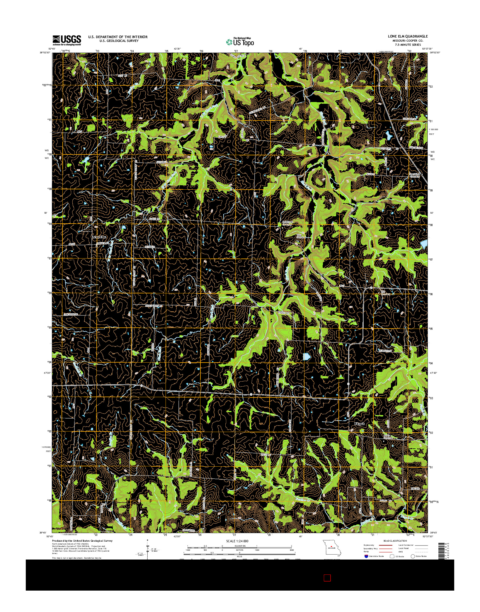 USGS US TOPO 7.5-MINUTE MAP FOR LONE ELM, MO 2015