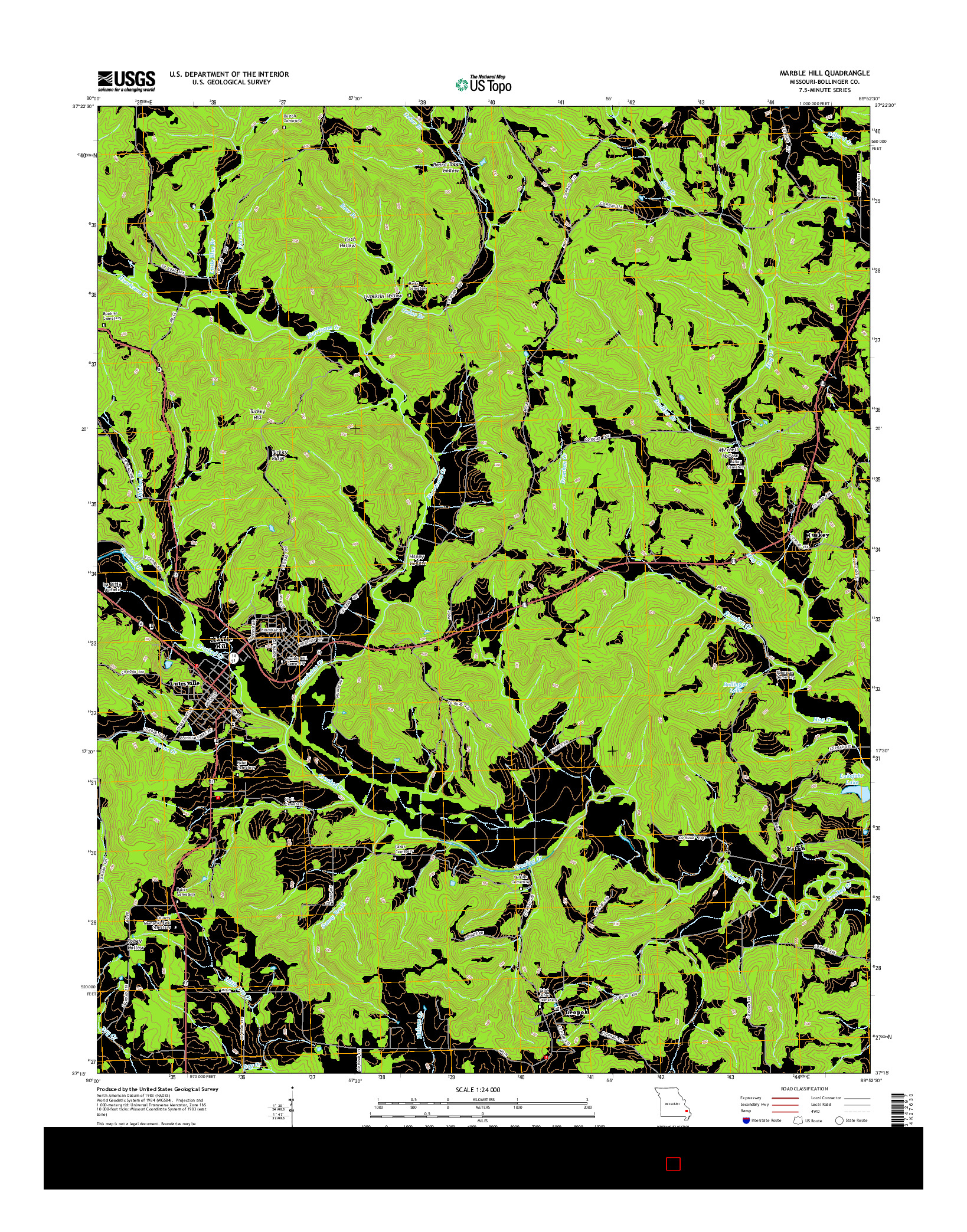 USGS US TOPO 7.5-MINUTE MAP FOR MARBLE HILL, MO 2015