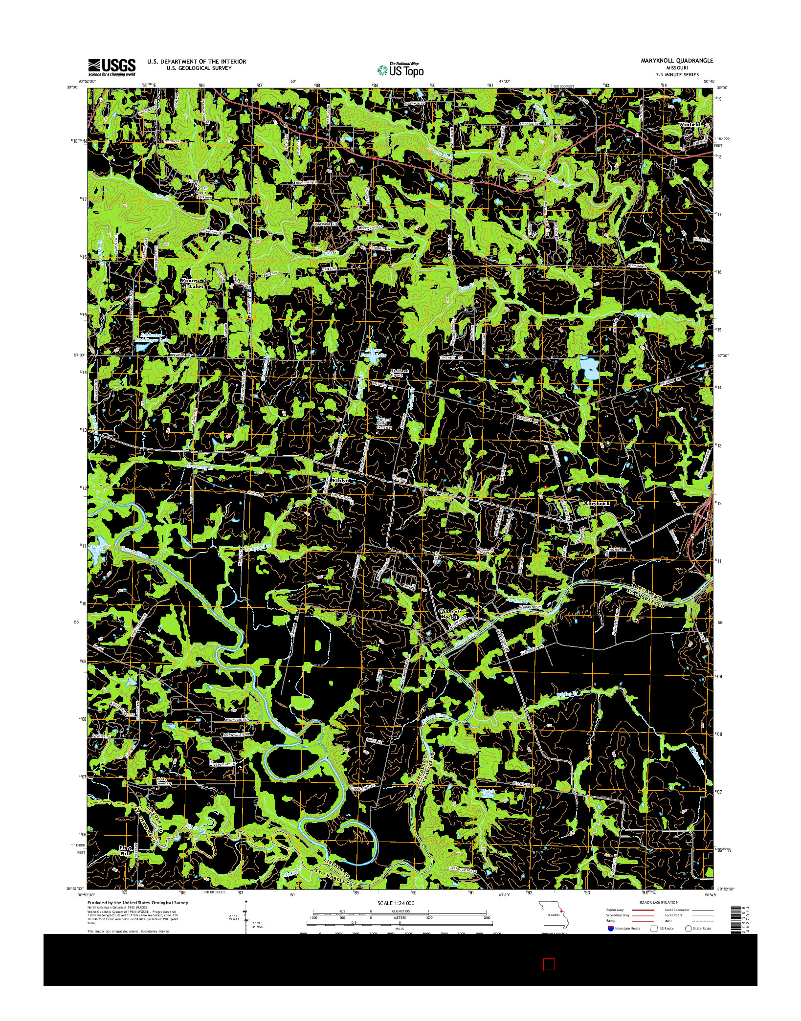 USGS US TOPO 7.5-MINUTE MAP FOR MARYKNOLL, MO 2015