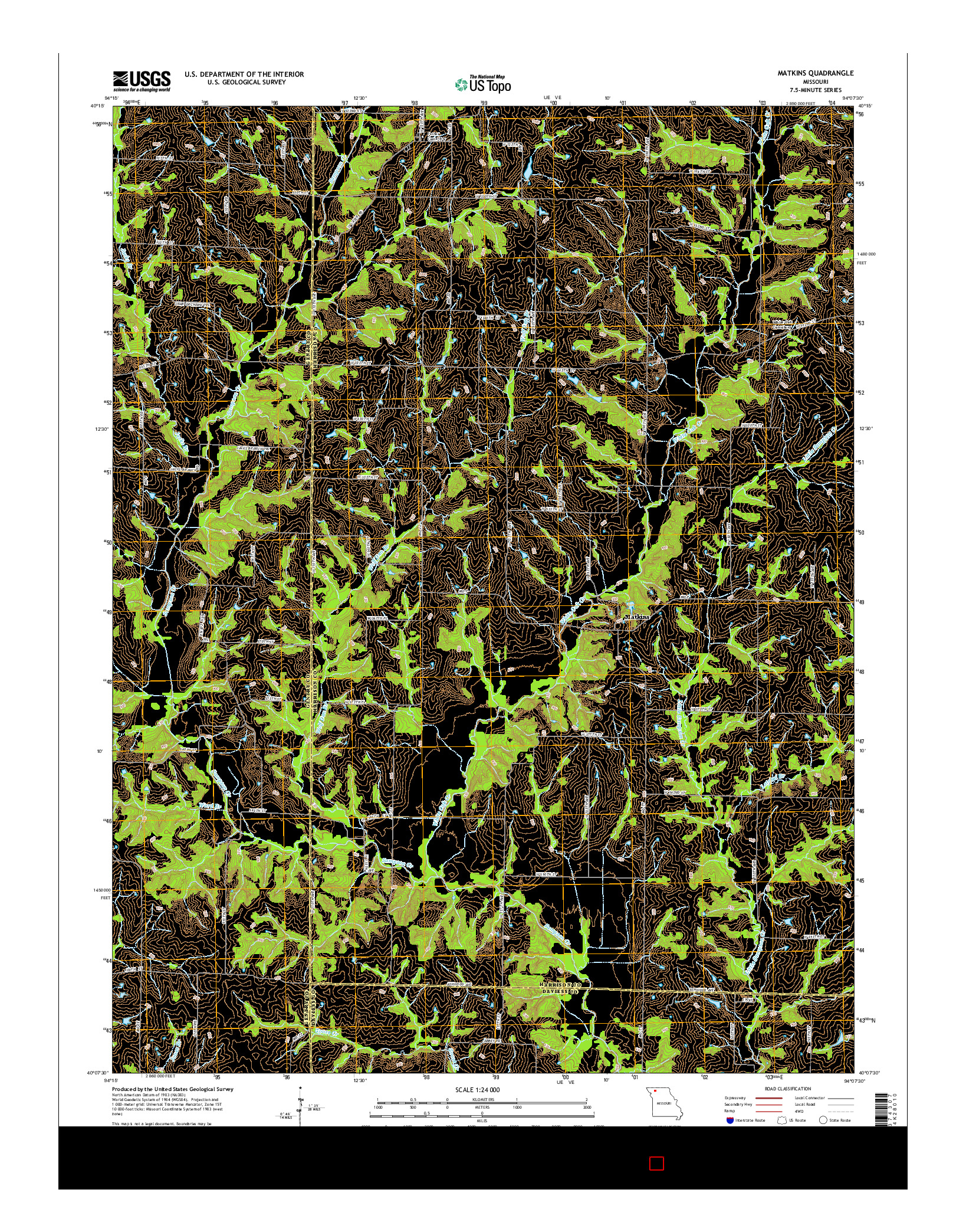 USGS US TOPO 7.5-MINUTE MAP FOR MATKINS, MO 2015