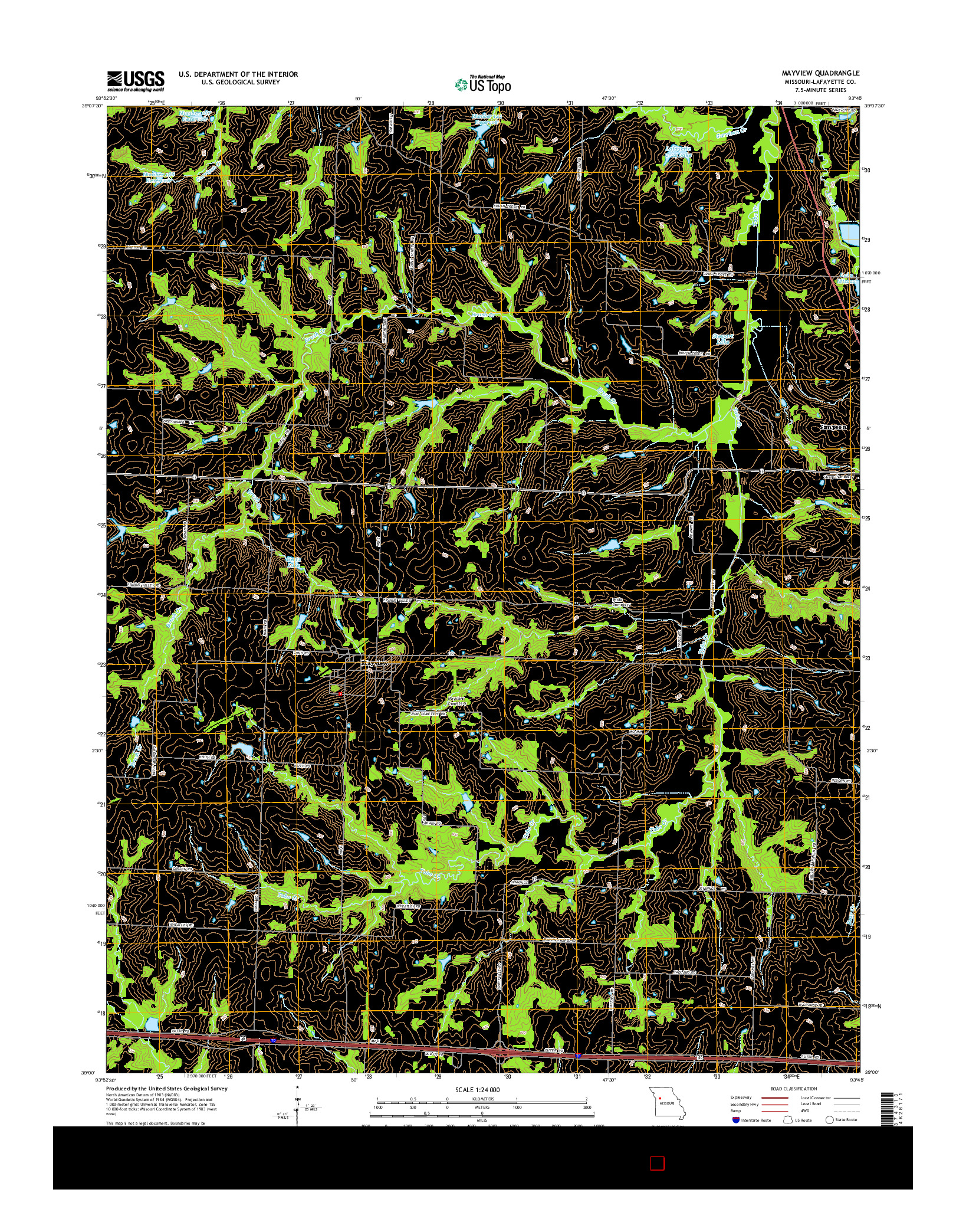 USGS US TOPO 7.5-MINUTE MAP FOR MAYVIEW, MO 2015