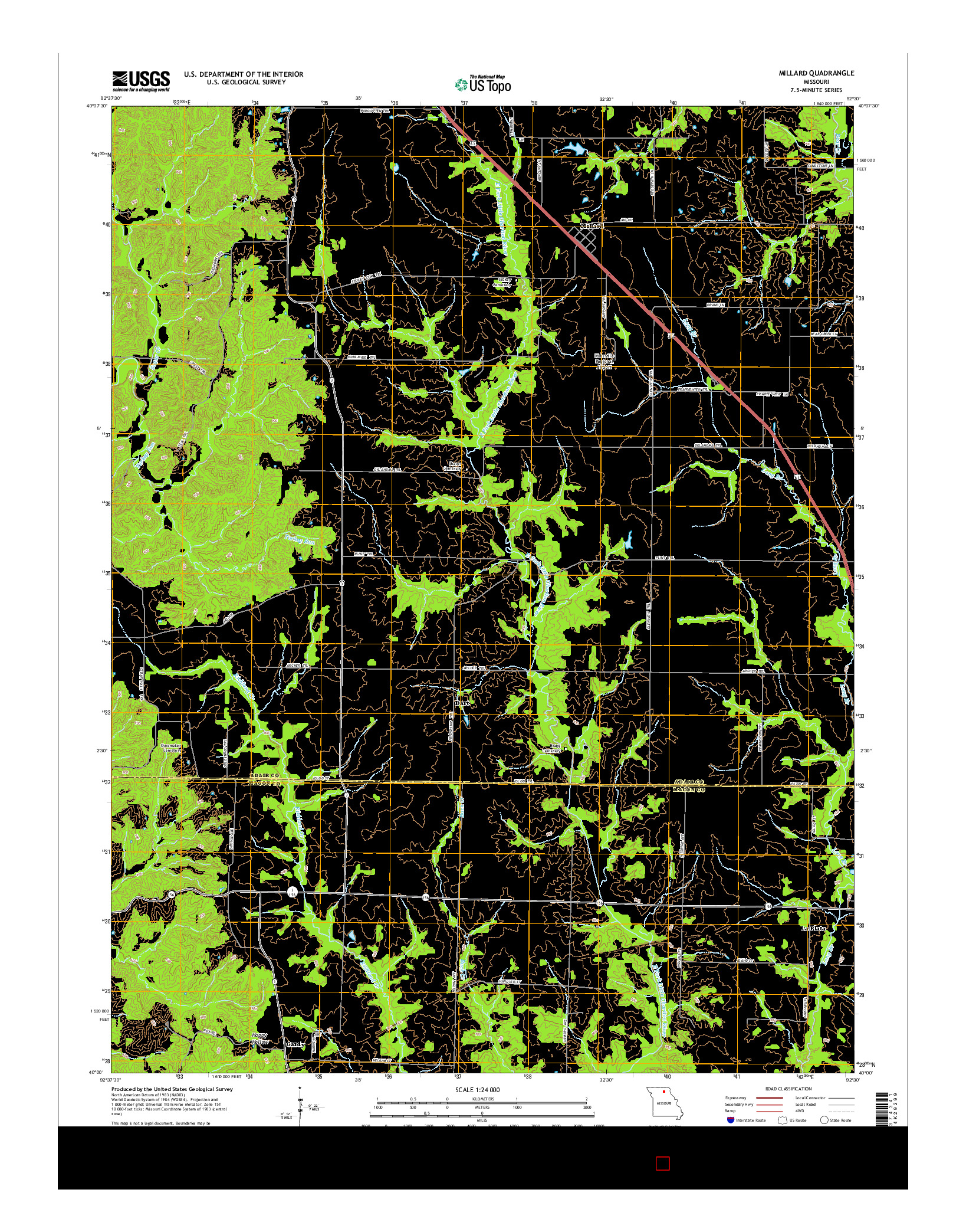 USGS US TOPO 7.5-MINUTE MAP FOR MILLARD, MO 2015