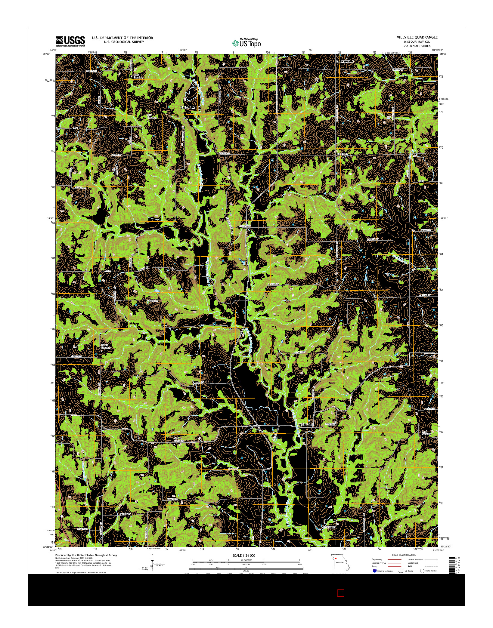 USGS US TOPO 7.5-MINUTE MAP FOR MILLVILLE, MO 2015