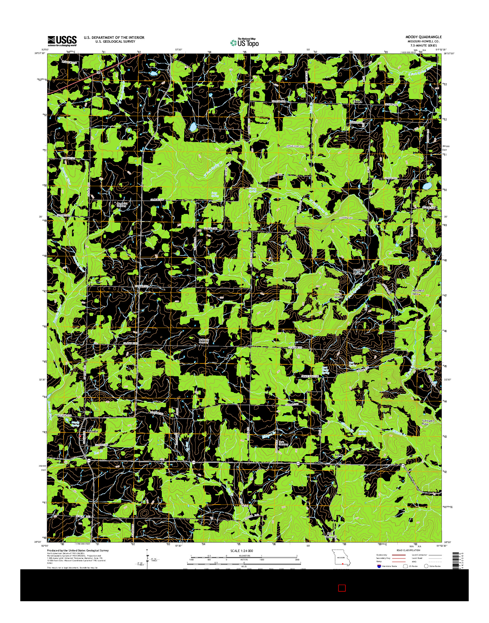 USGS US TOPO 7.5-MINUTE MAP FOR MOODY, MO 2015