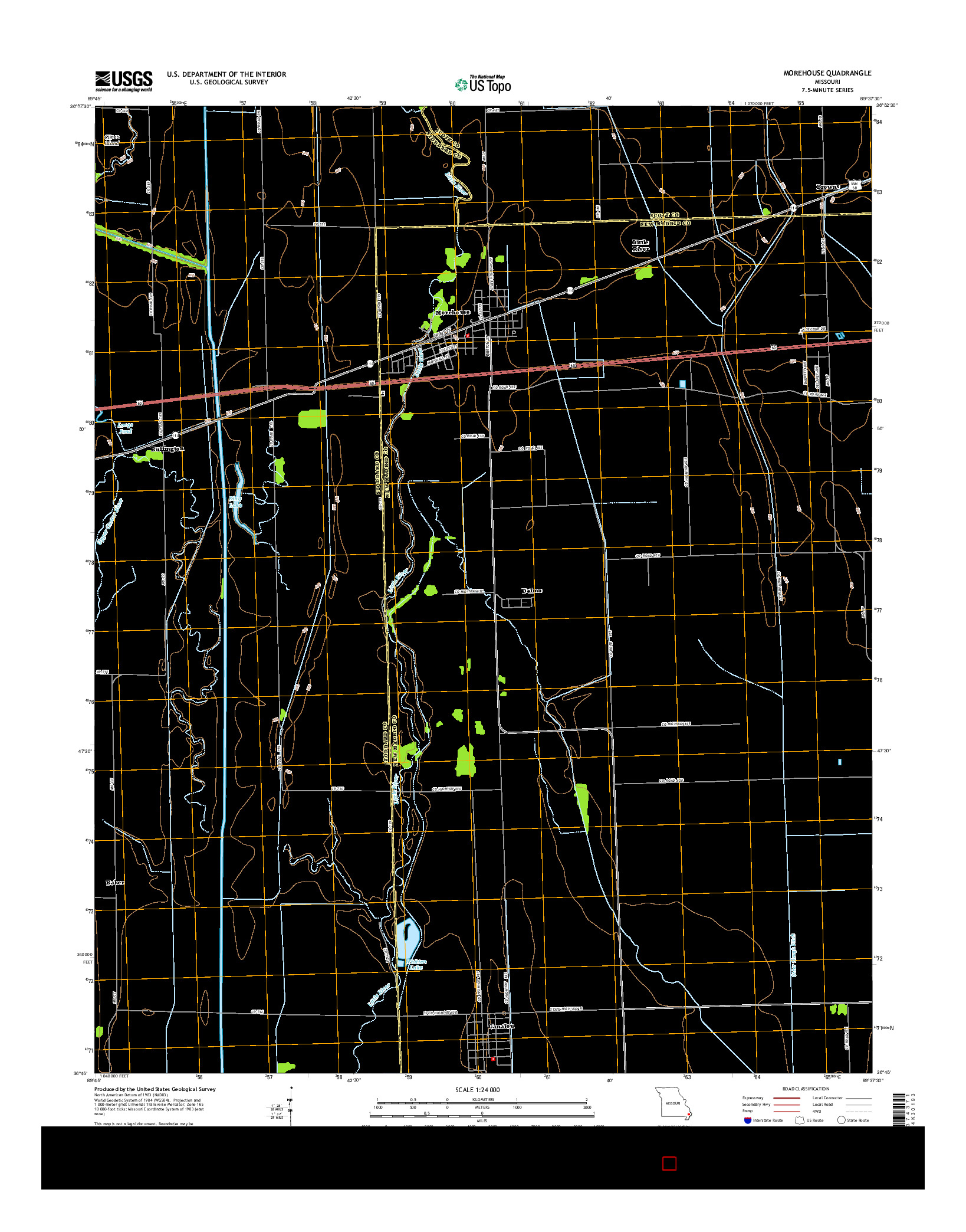 USGS US TOPO 7.5-MINUTE MAP FOR MOREHOUSE, MO 2015