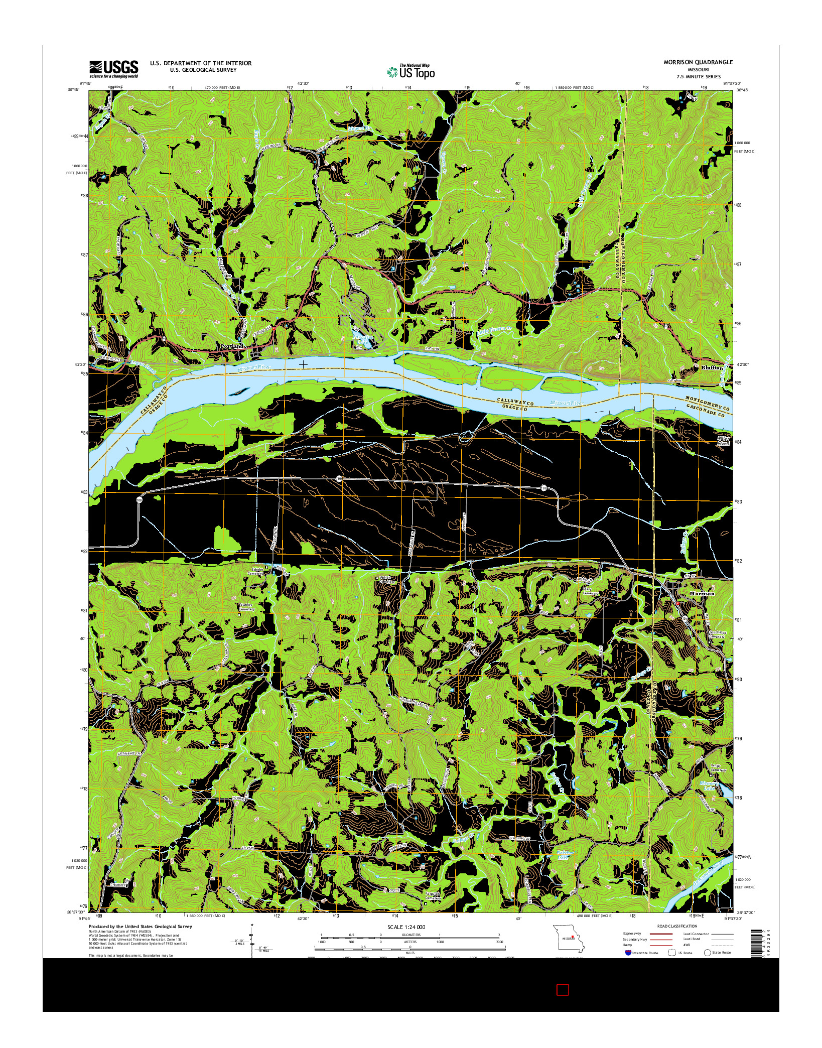 USGS US TOPO 7.5-MINUTE MAP FOR MORRISON, MO 2015