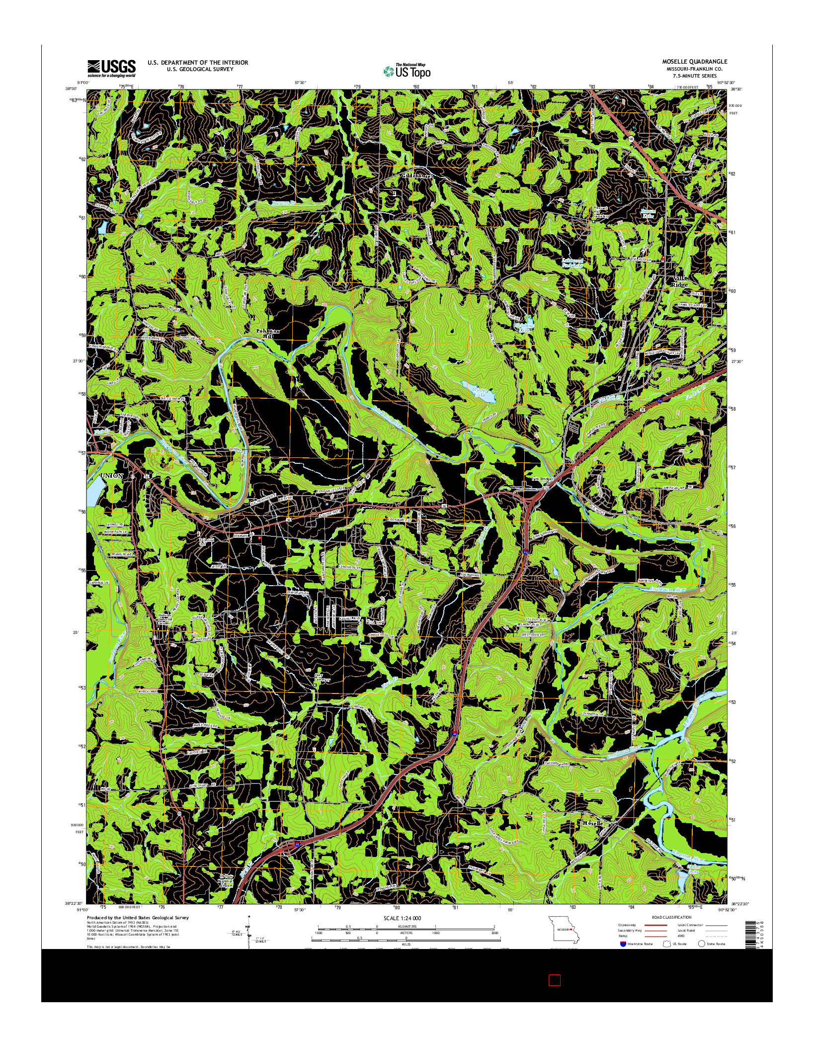 USGS US TOPO 7.5-MINUTE MAP FOR MOSELLE, MO 2015