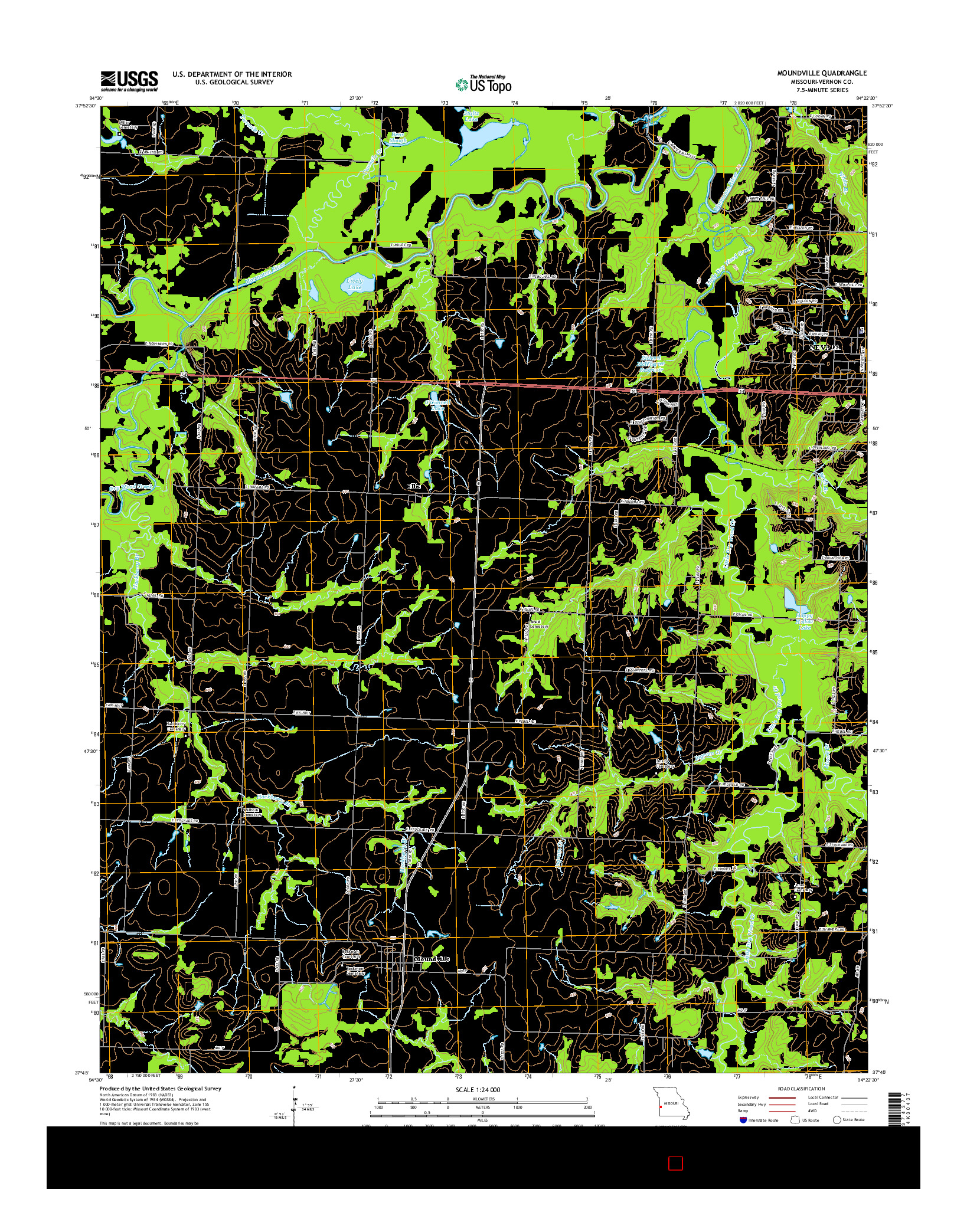 USGS US TOPO 7.5-MINUTE MAP FOR MOUNDVILLE, MO 2015