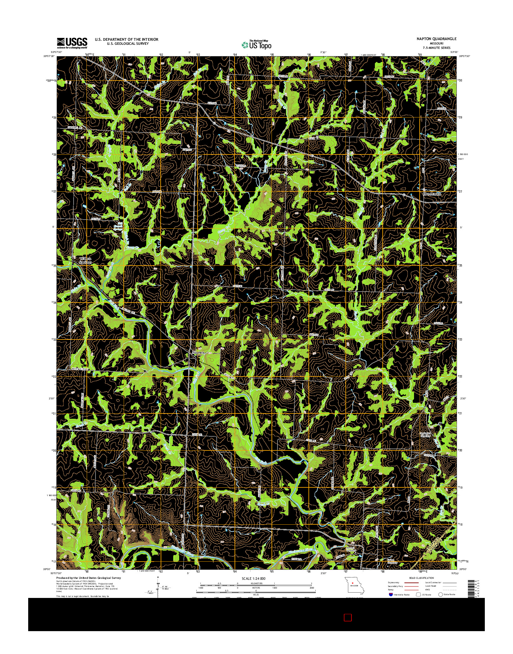 USGS US TOPO 7.5-MINUTE MAP FOR NAPTON, MO 2015