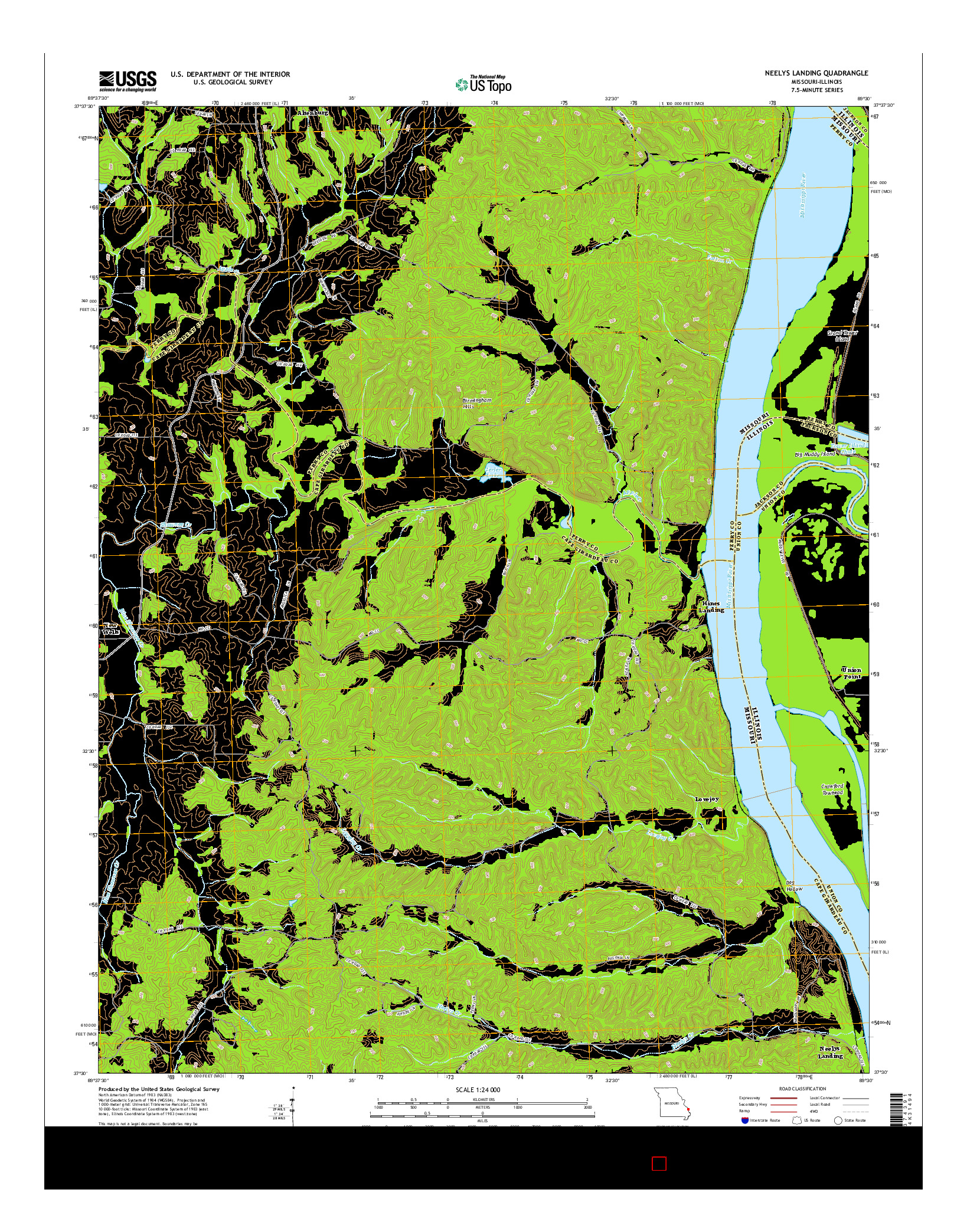 USGS US TOPO 7.5-MINUTE MAP FOR NEELYS LANDING, MO-IL 2015