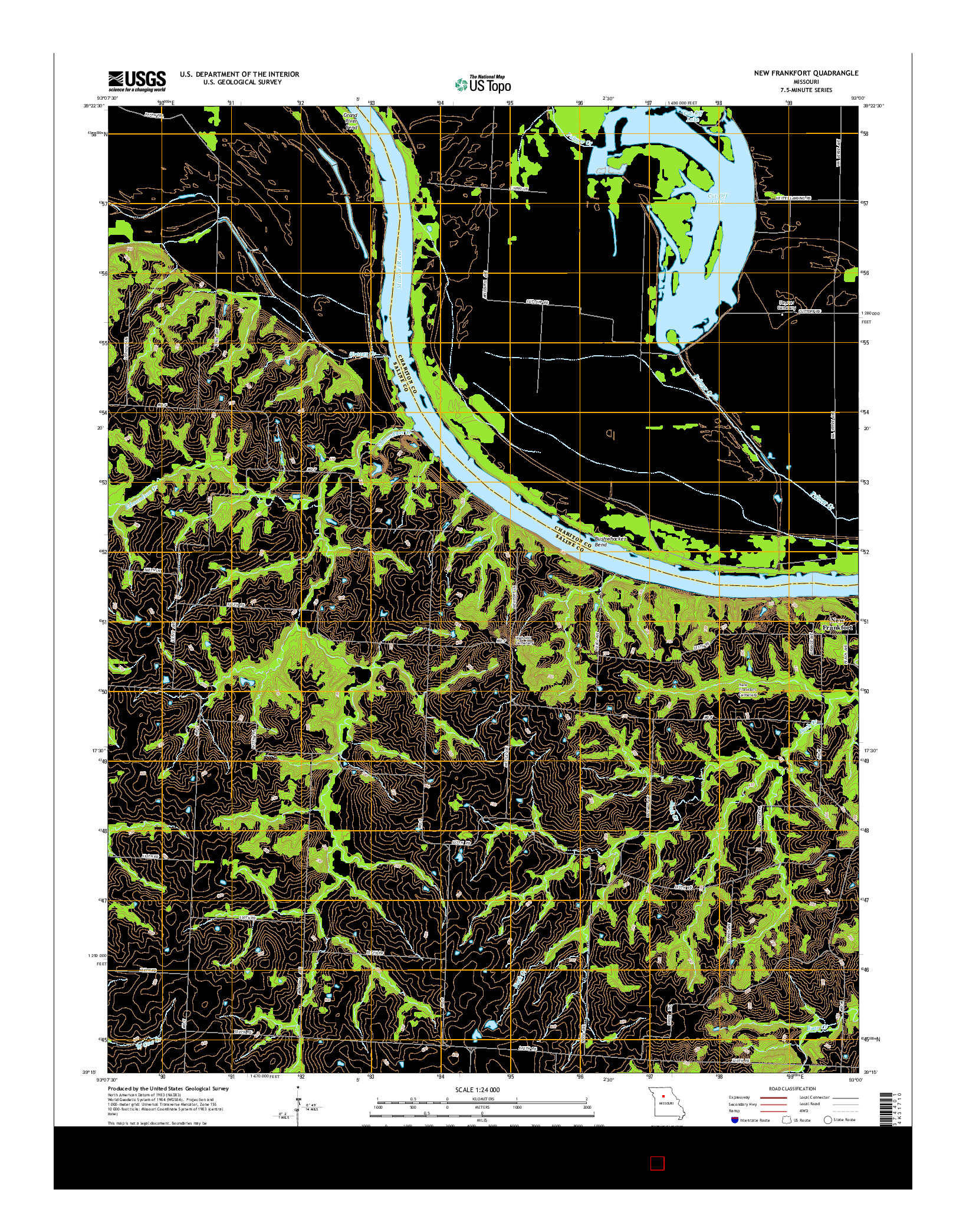 USGS US TOPO 7.5-MINUTE MAP FOR NEW FRANKFORT, MO 2015