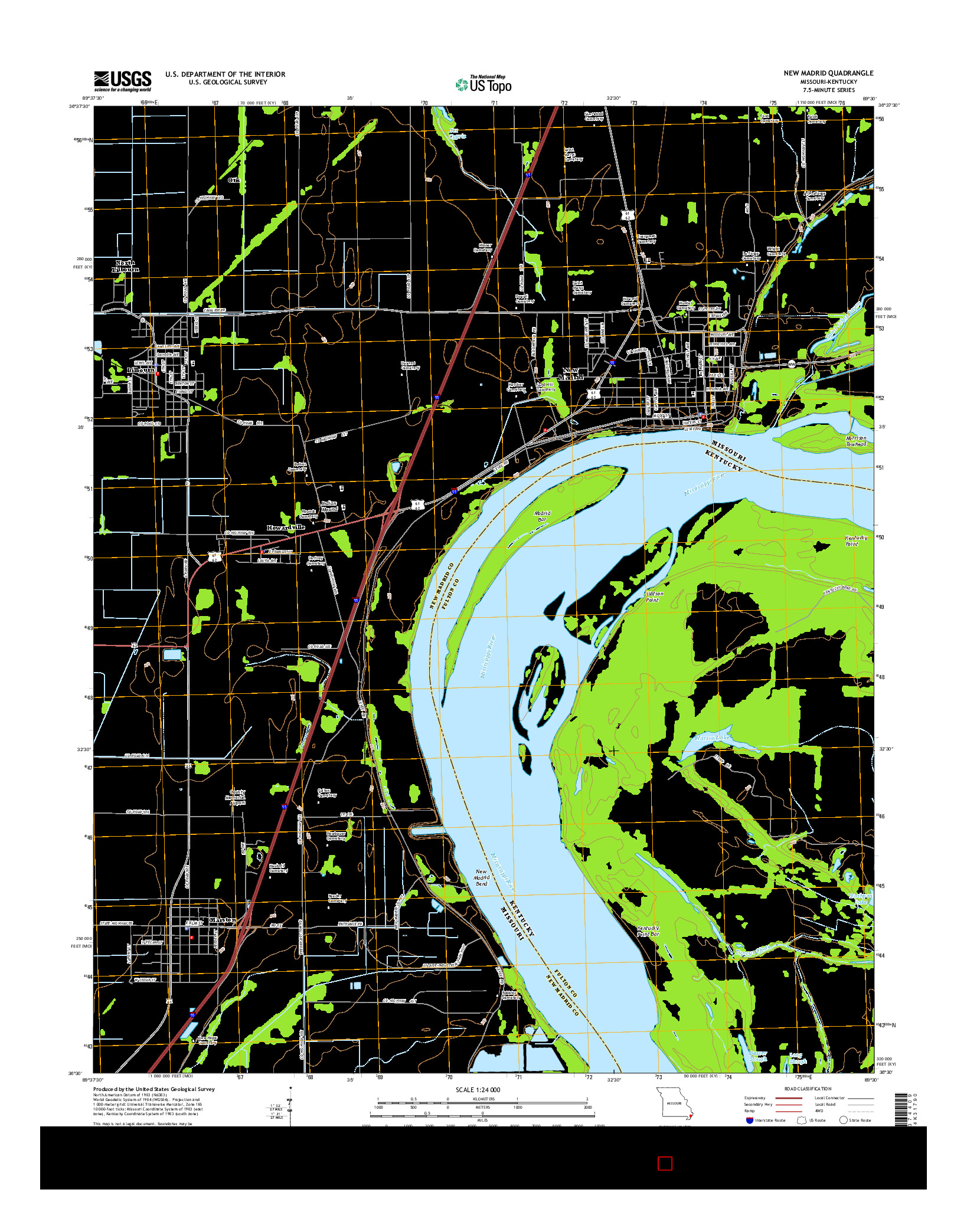 USGS US TOPO 7.5-MINUTE MAP FOR NEW MADRID, MO-KY 2015