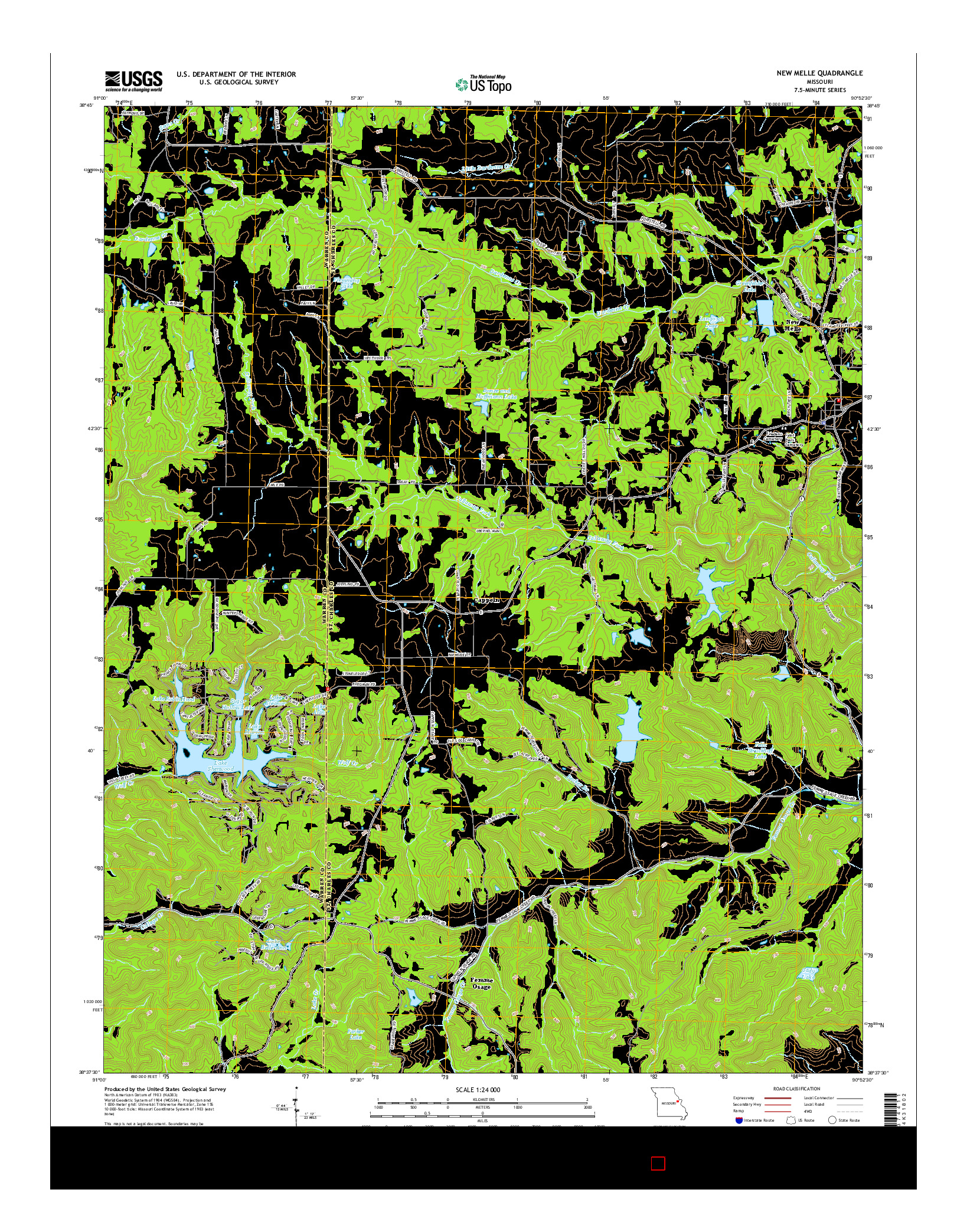 USGS US TOPO 7.5-MINUTE MAP FOR NEW MELLE, MO 2015