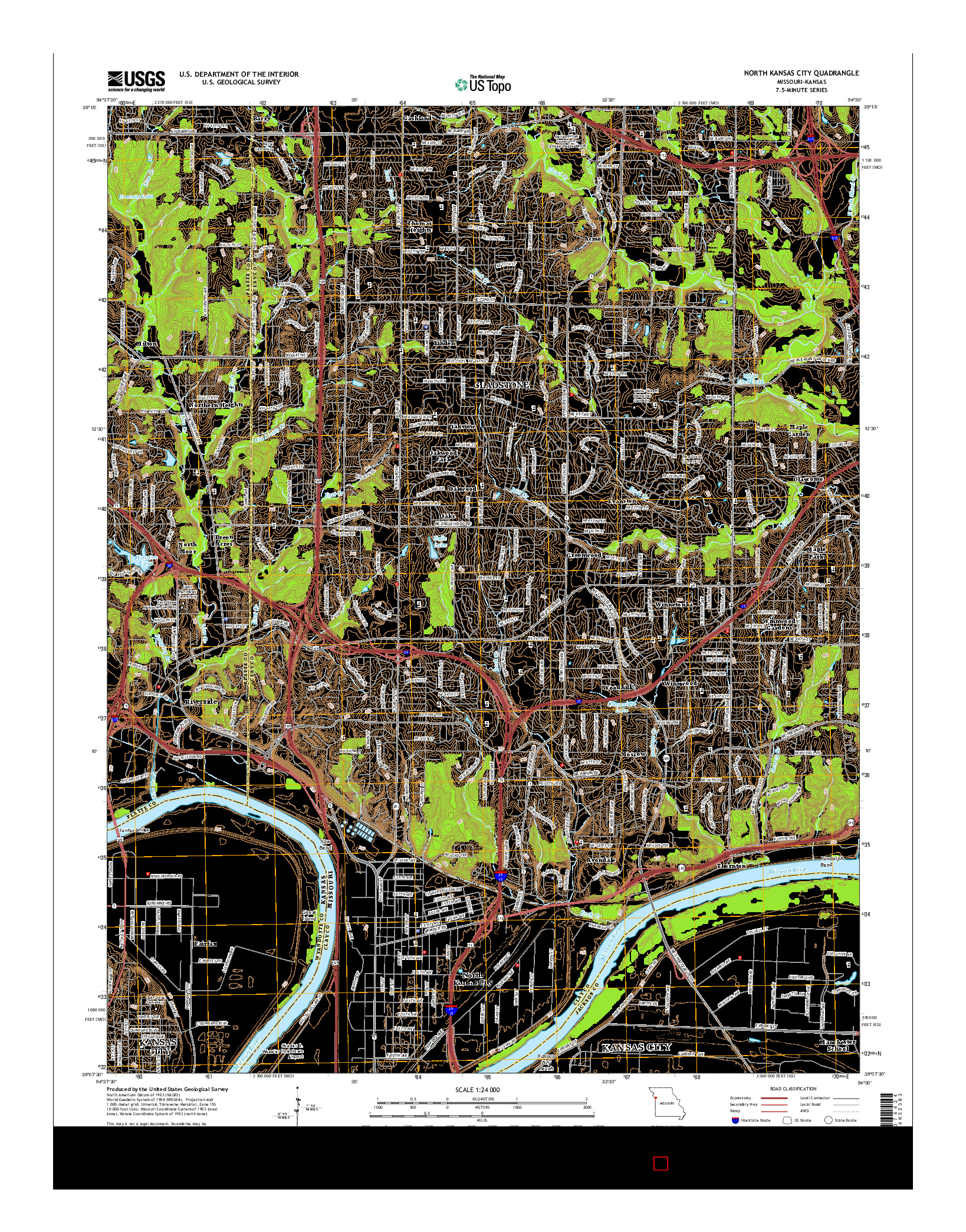 USGS US TOPO 7.5-MINUTE MAP FOR NORTH KANSAS CITY, MO-KS 2015