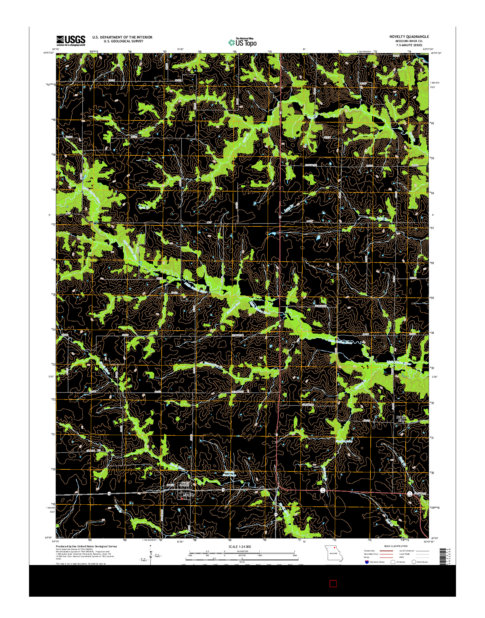 USGS US TOPO 7.5-MINUTE MAP FOR NOVELTY, MO 2015