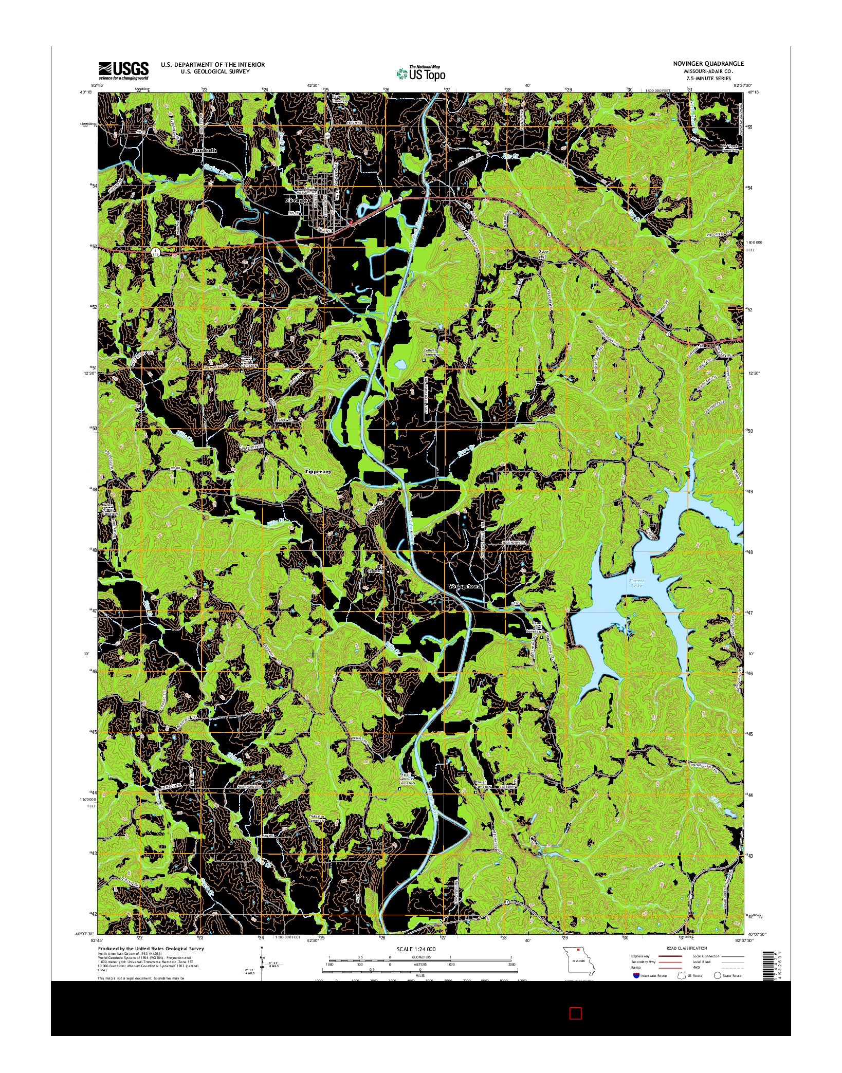 USGS US TOPO 7.5-MINUTE MAP FOR NOVINGER, MO 2015