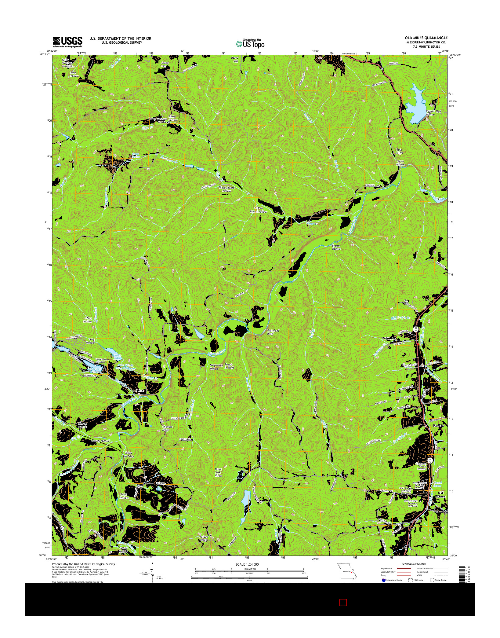 USGS US TOPO 7.5-MINUTE MAP FOR OLD MINES, MO 2015