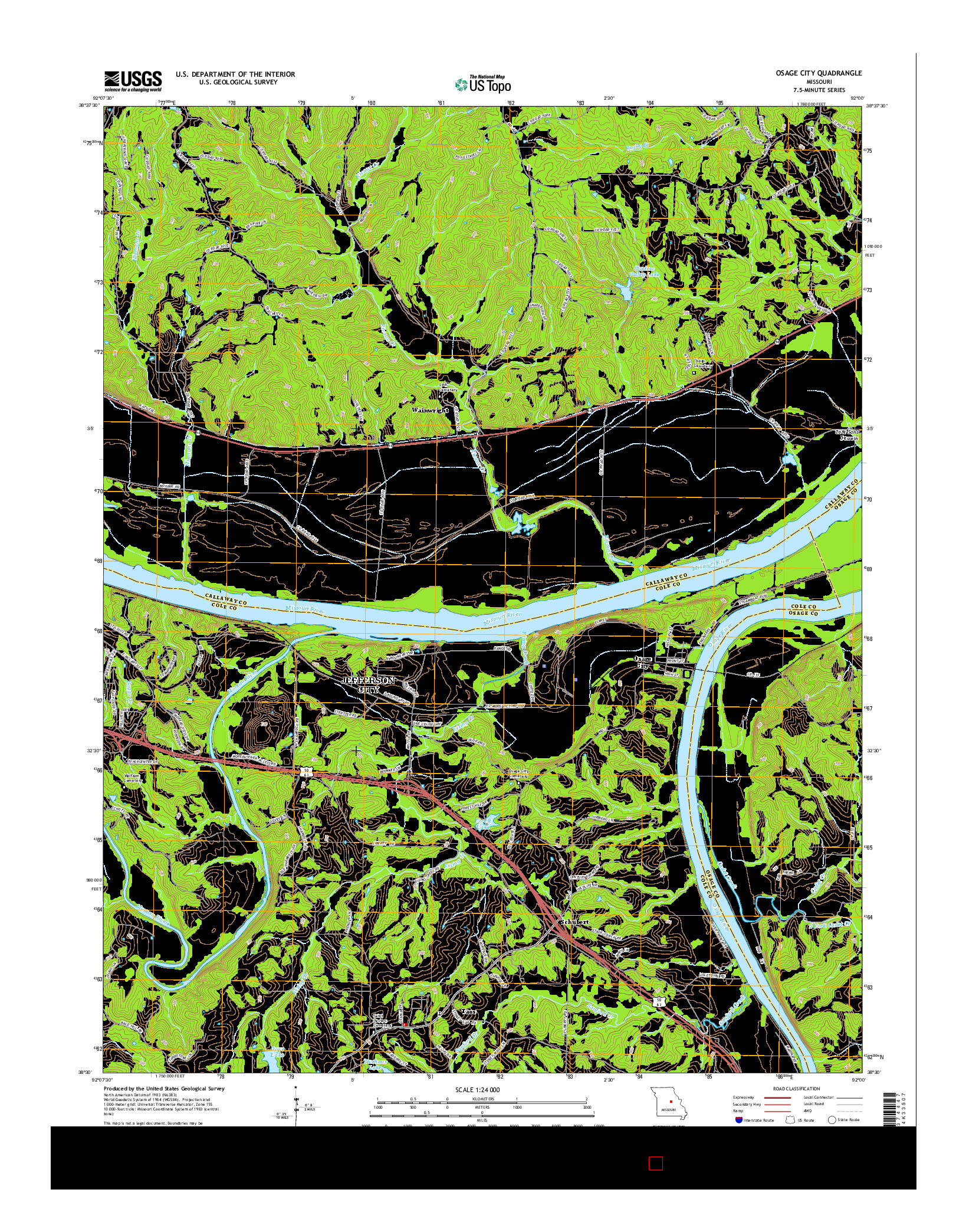 USGS US TOPO 7.5-MINUTE MAP FOR OSAGE CITY, MO 2015