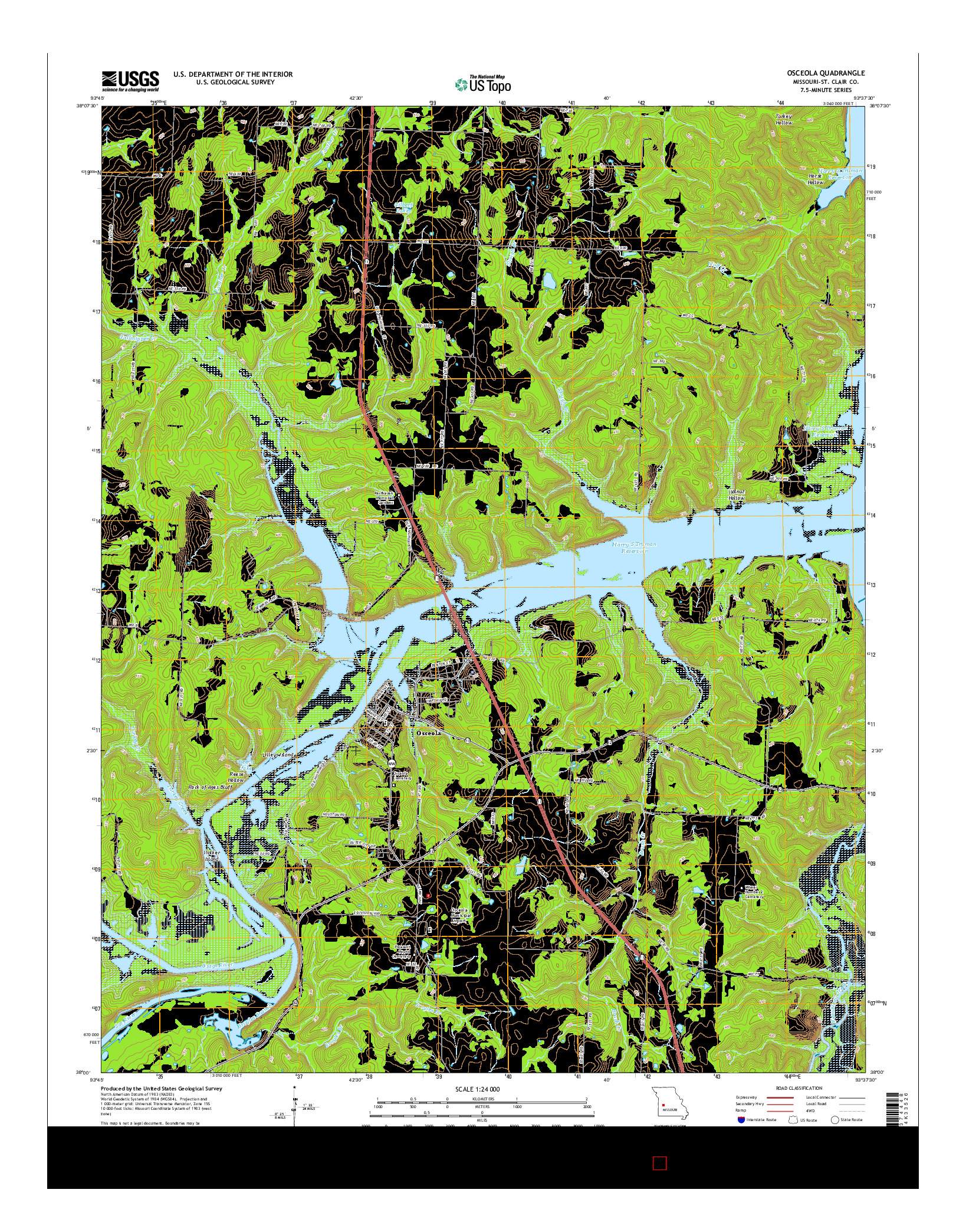 USGS US TOPO 7.5-MINUTE MAP FOR OSCEOLA, MO 2015