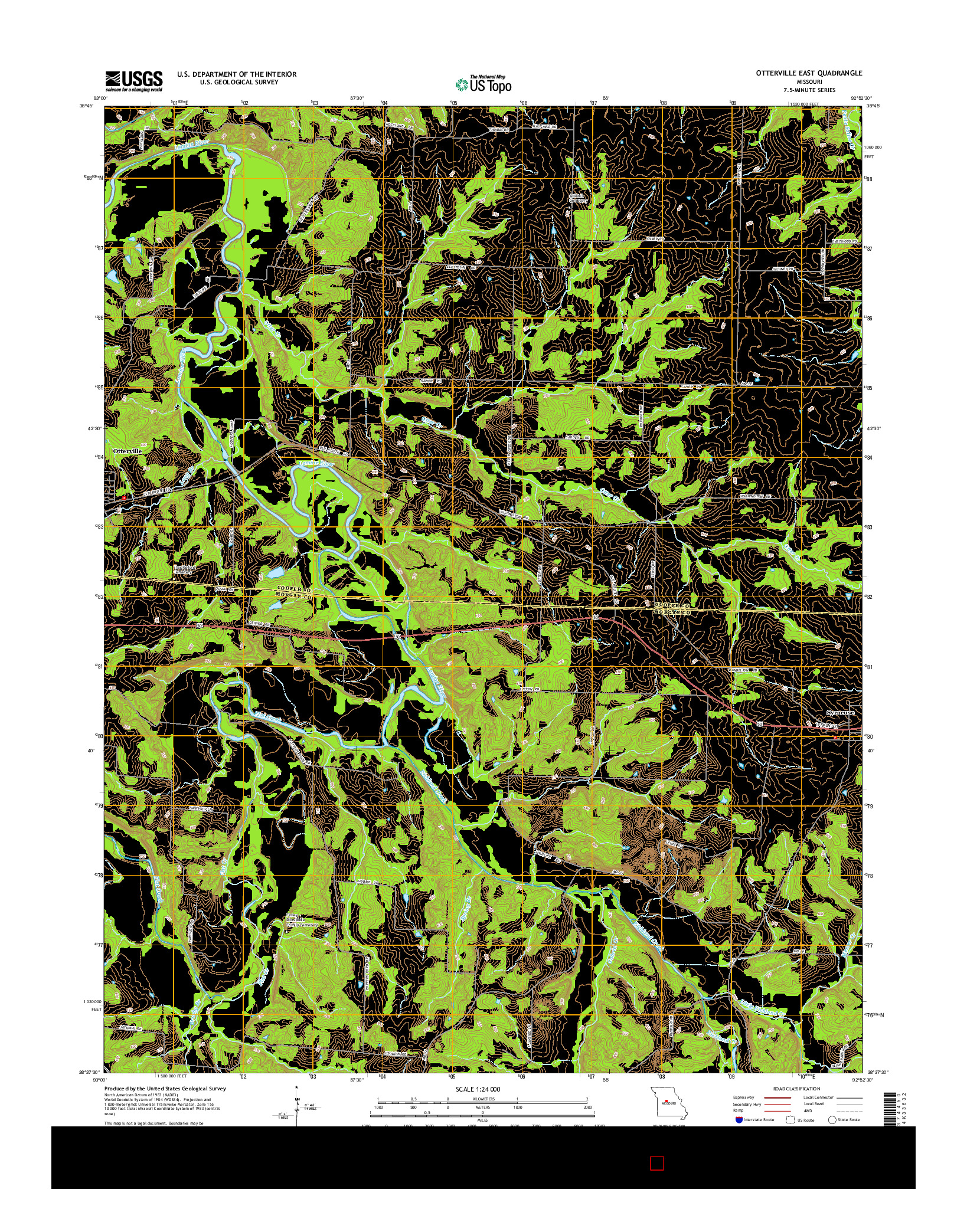 USGS US TOPO 7.5-MINUTE MAP FOR OTTERVILLE EAST, MO 2015