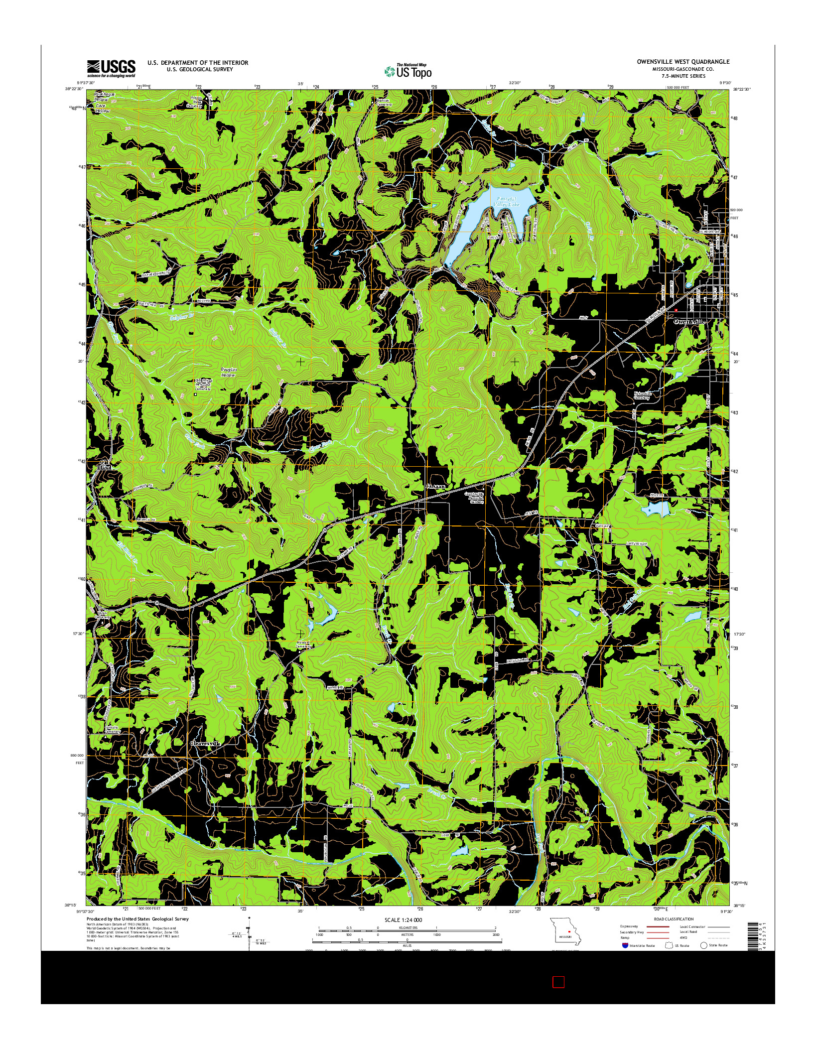 USGS US TOPO 7.5-MINUTE MAP FOR OWENSVILLE WEST, MO 2015