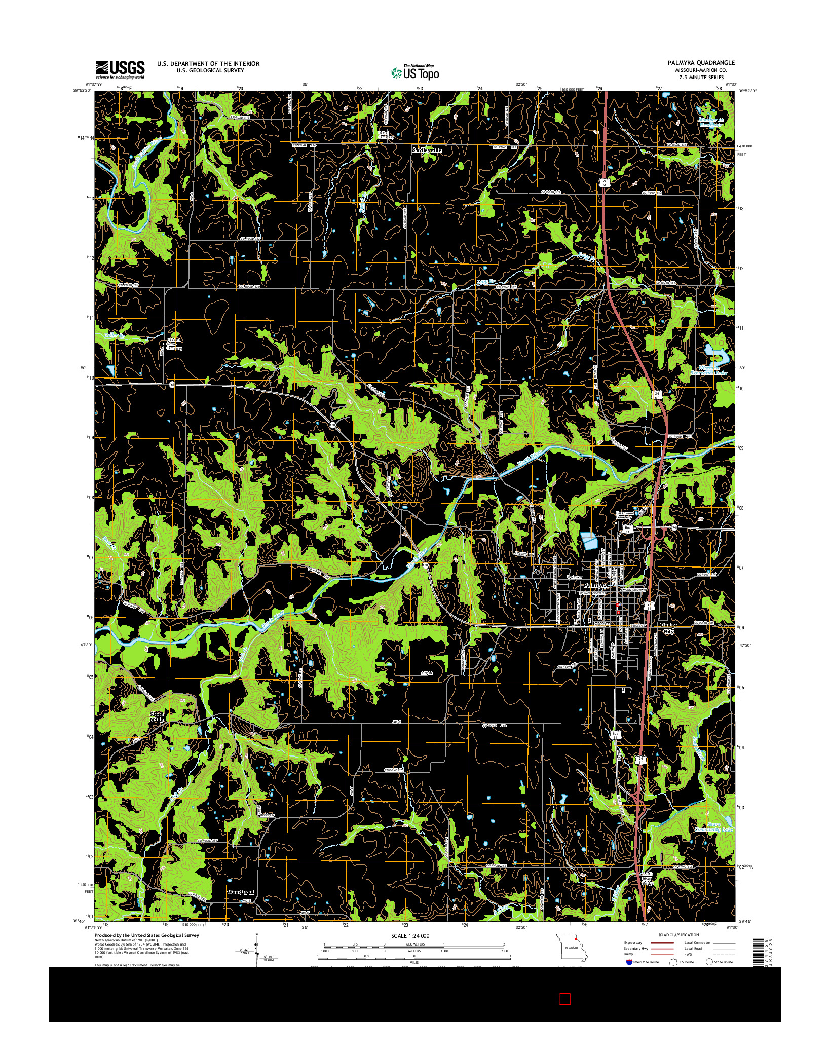 USGS US TOPO 7.5-MINUTE MAP FOR PALMYRA, MO 2015