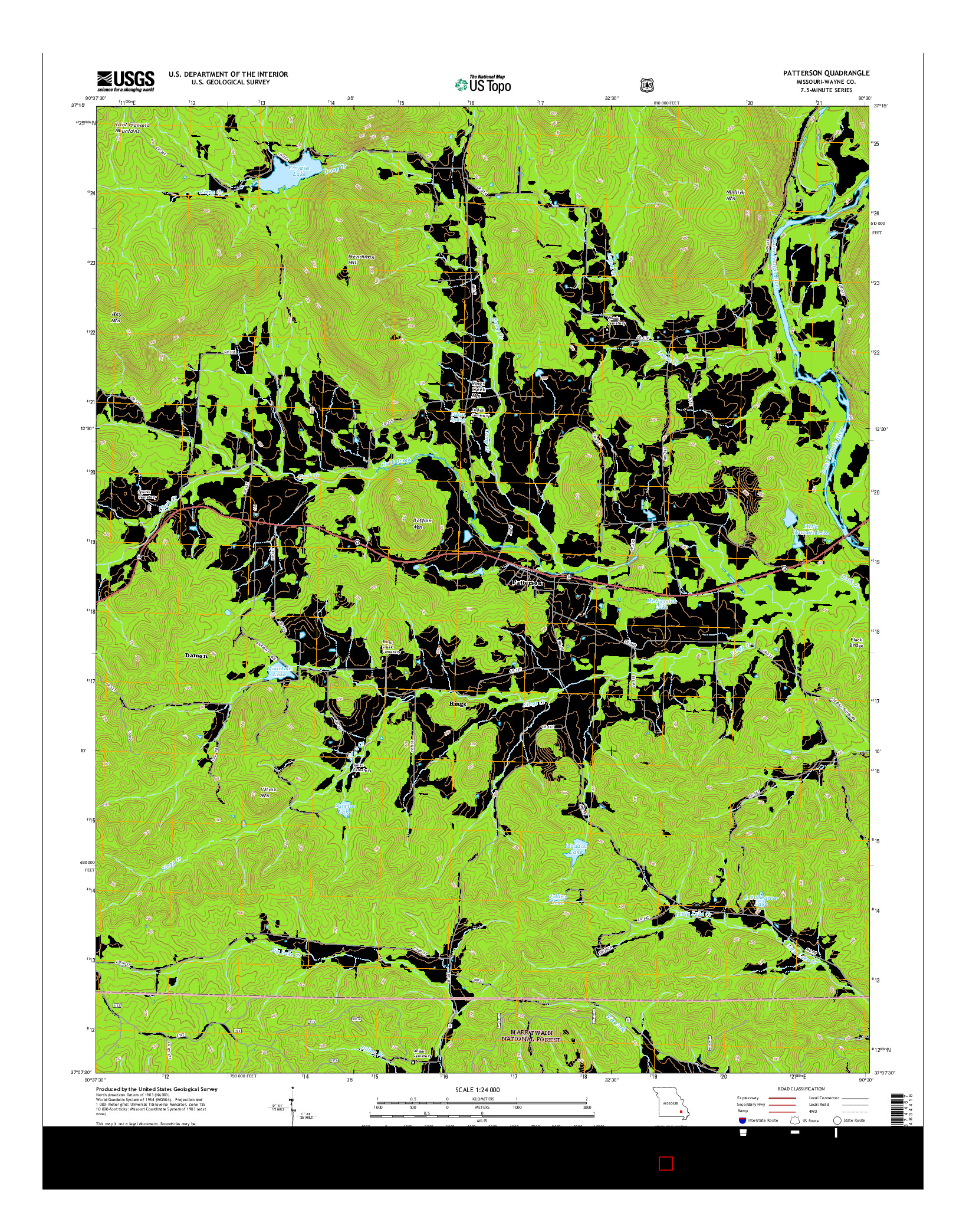 USGS US TOPO 7.5-MINUTE MAP FOR PATTERSON, MO 2015