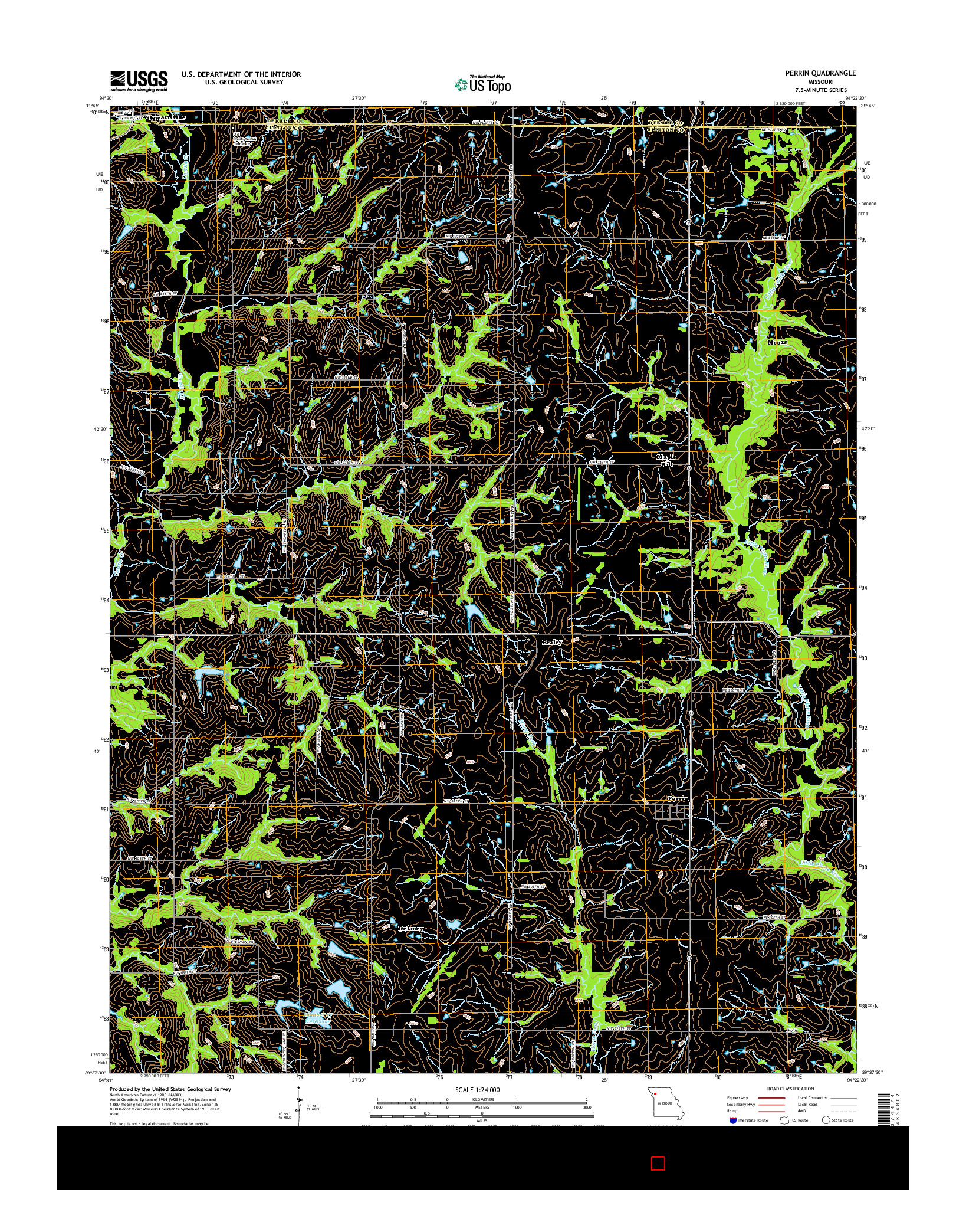 USGS US TOPO 7.5-MINUTE MAP FOR PERRIN, MO 2015