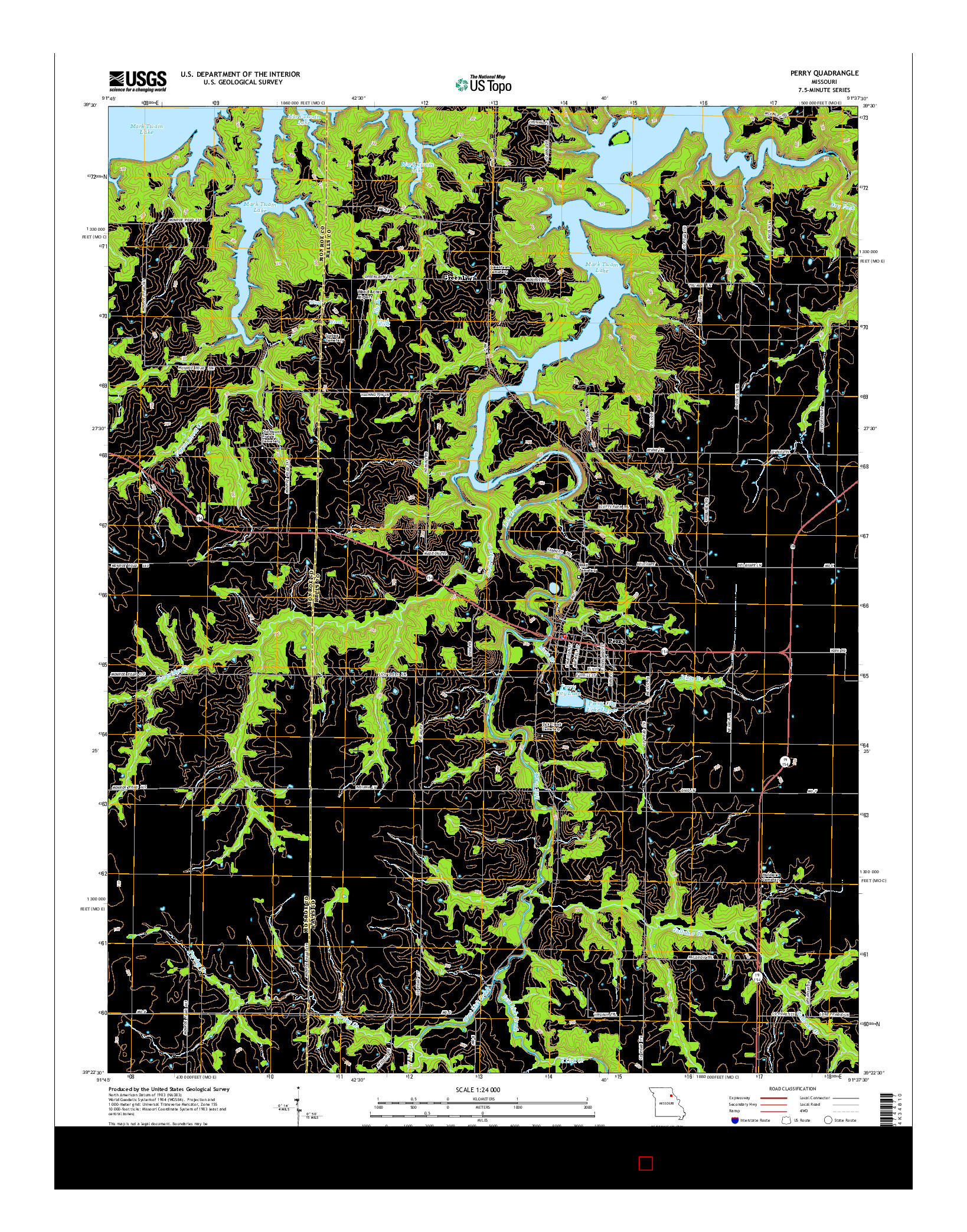 USGS US TOPO 7.5-MINUTE MAP FOR PERRY, MO 2015