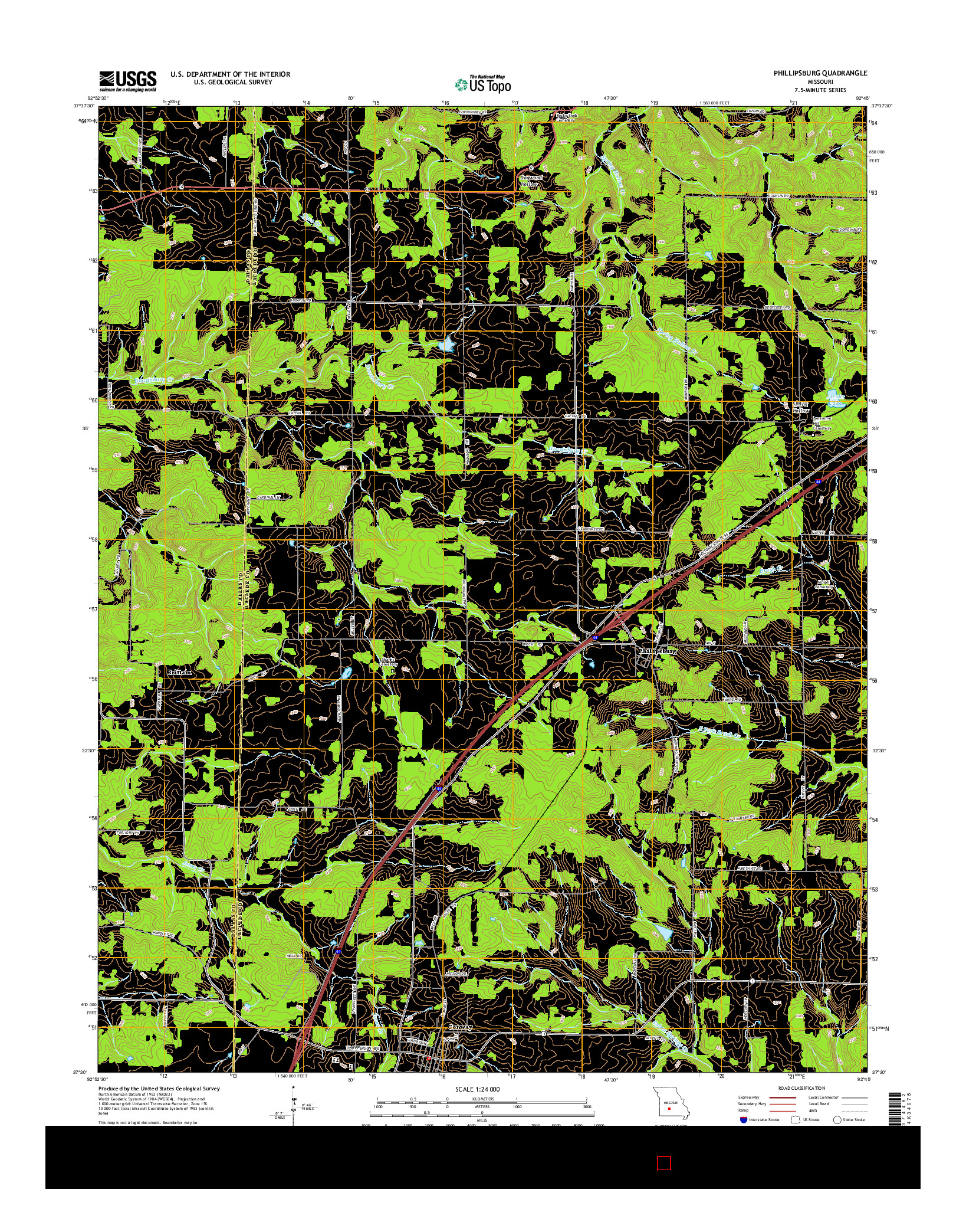 USGS US TOPO 7.5-MINUTE MAP FOR PHILLIPSBURG, MO 2015