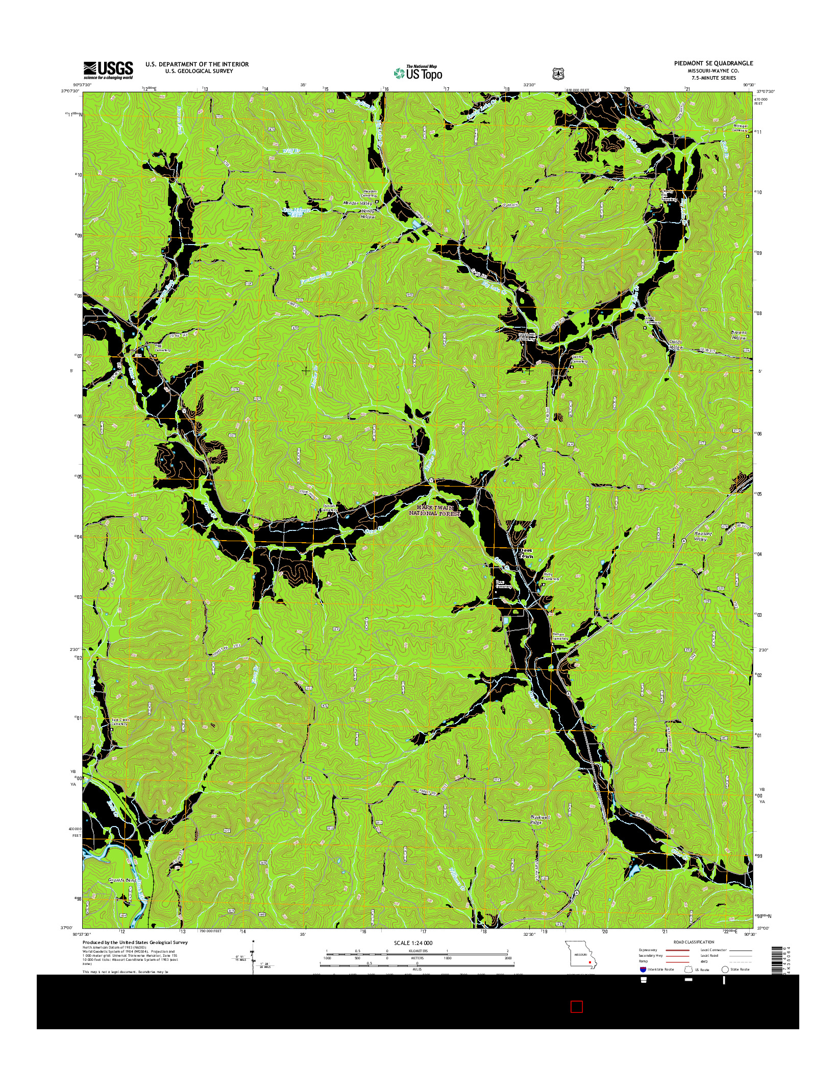 USGS US TOPO 7.5-MINUTE MAP FOR PIEDMONT SE, MO 2015