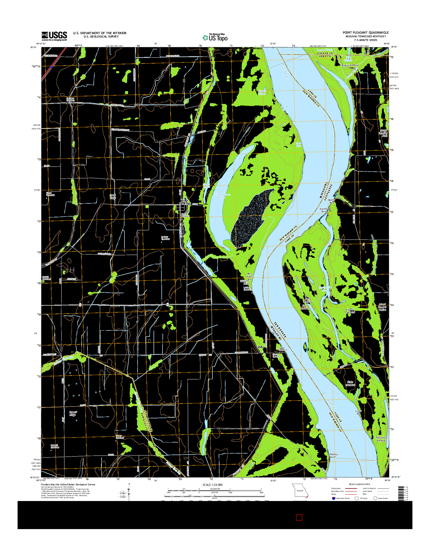 USGS US TOPO 7.5-MINUTE MAP FOR POINT PLEASANT, MO-TN-KY 2015