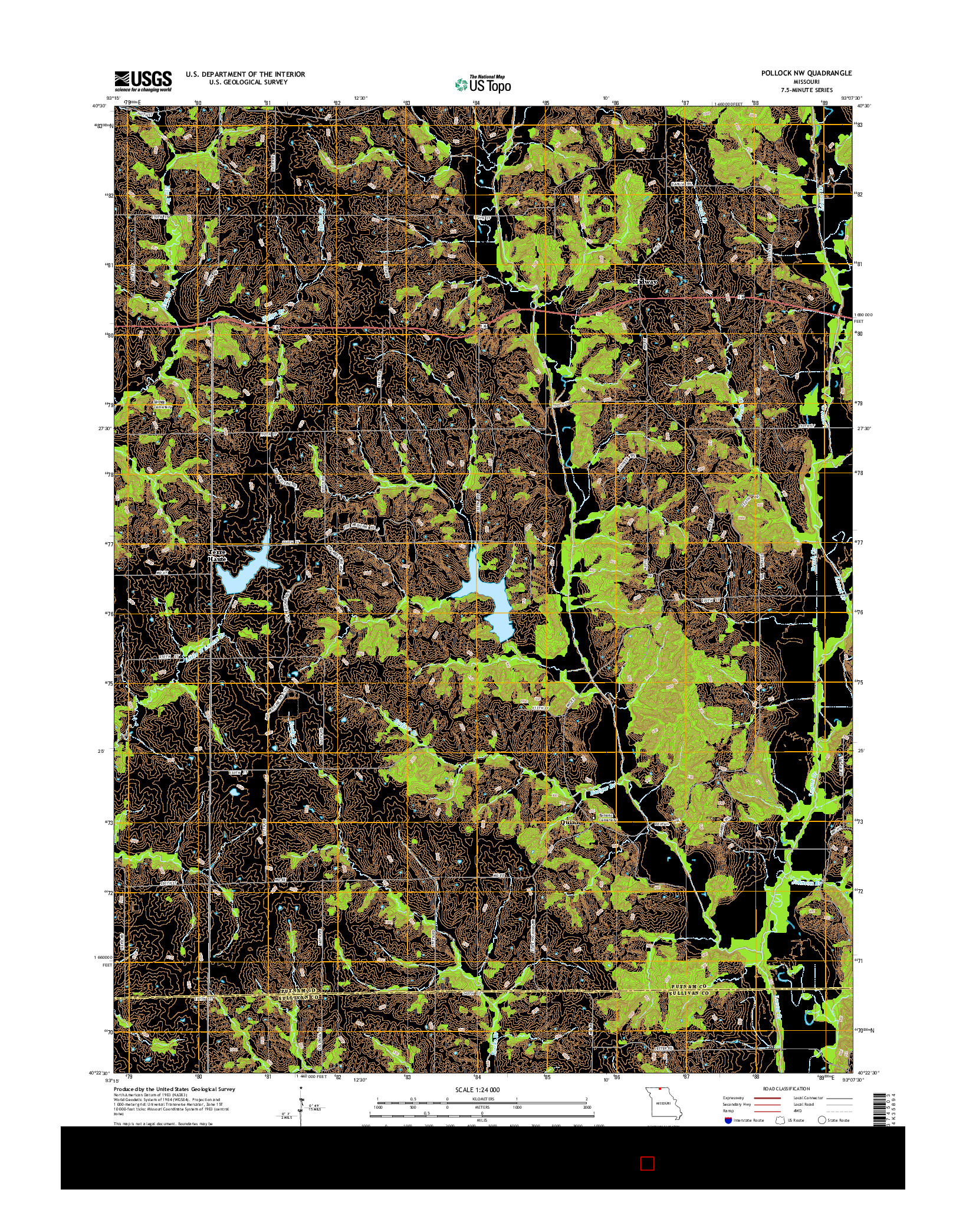 USGS US TOPO 7.5-MINUTE MAP FOR POLLOCK NW, MO 2015