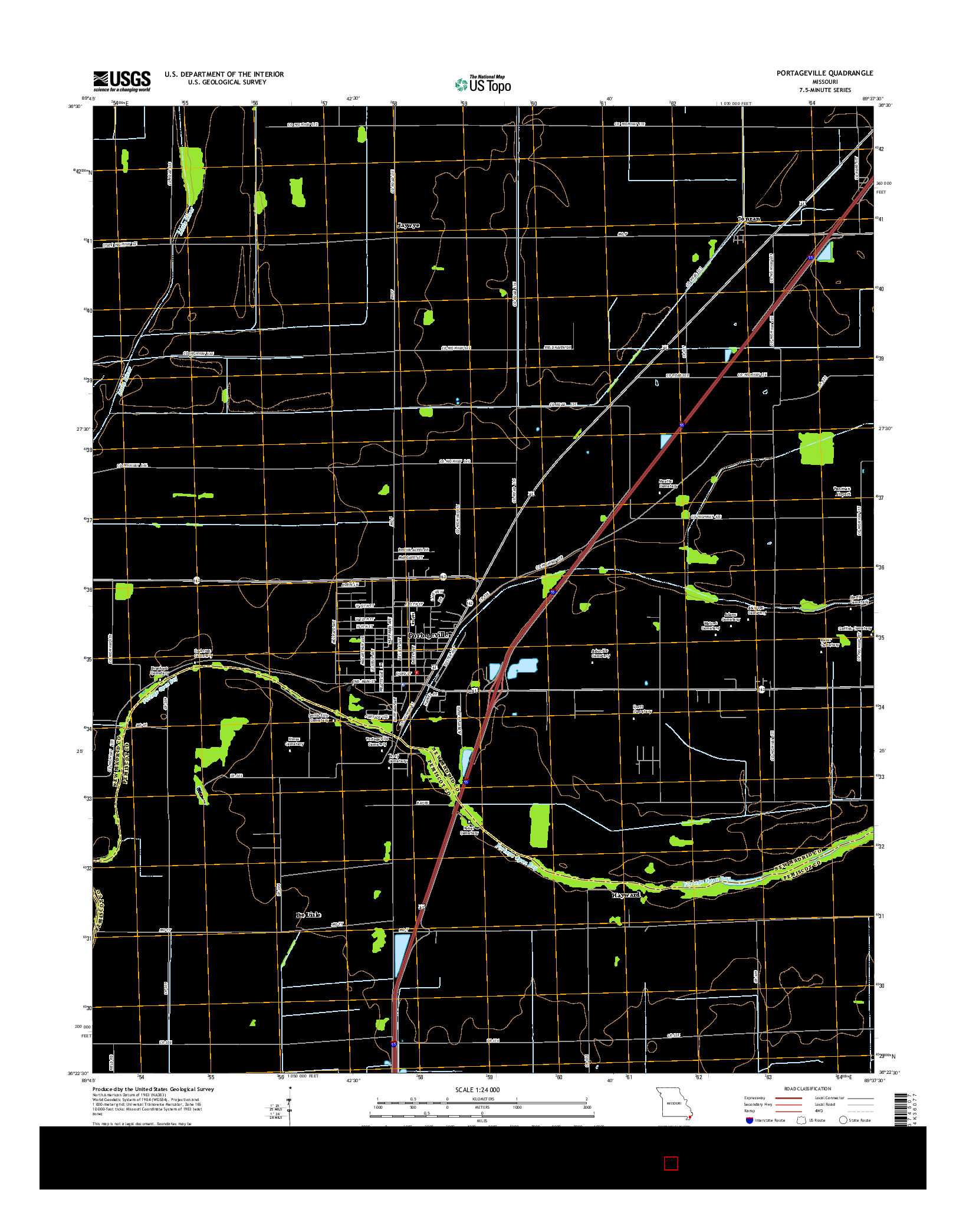 USGS US TOPO 7.5-MINUTE MAP FOR PORTAGEVILLE, MO 2015