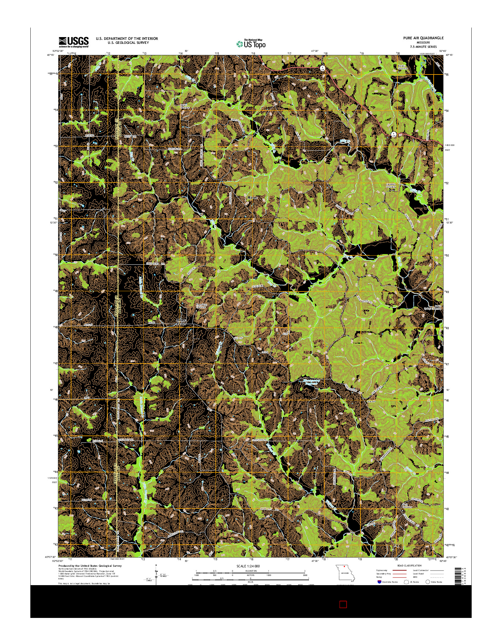 USGS US TOPO 7.5-MINUTE MAP FOR PURE AIR, MO 2015